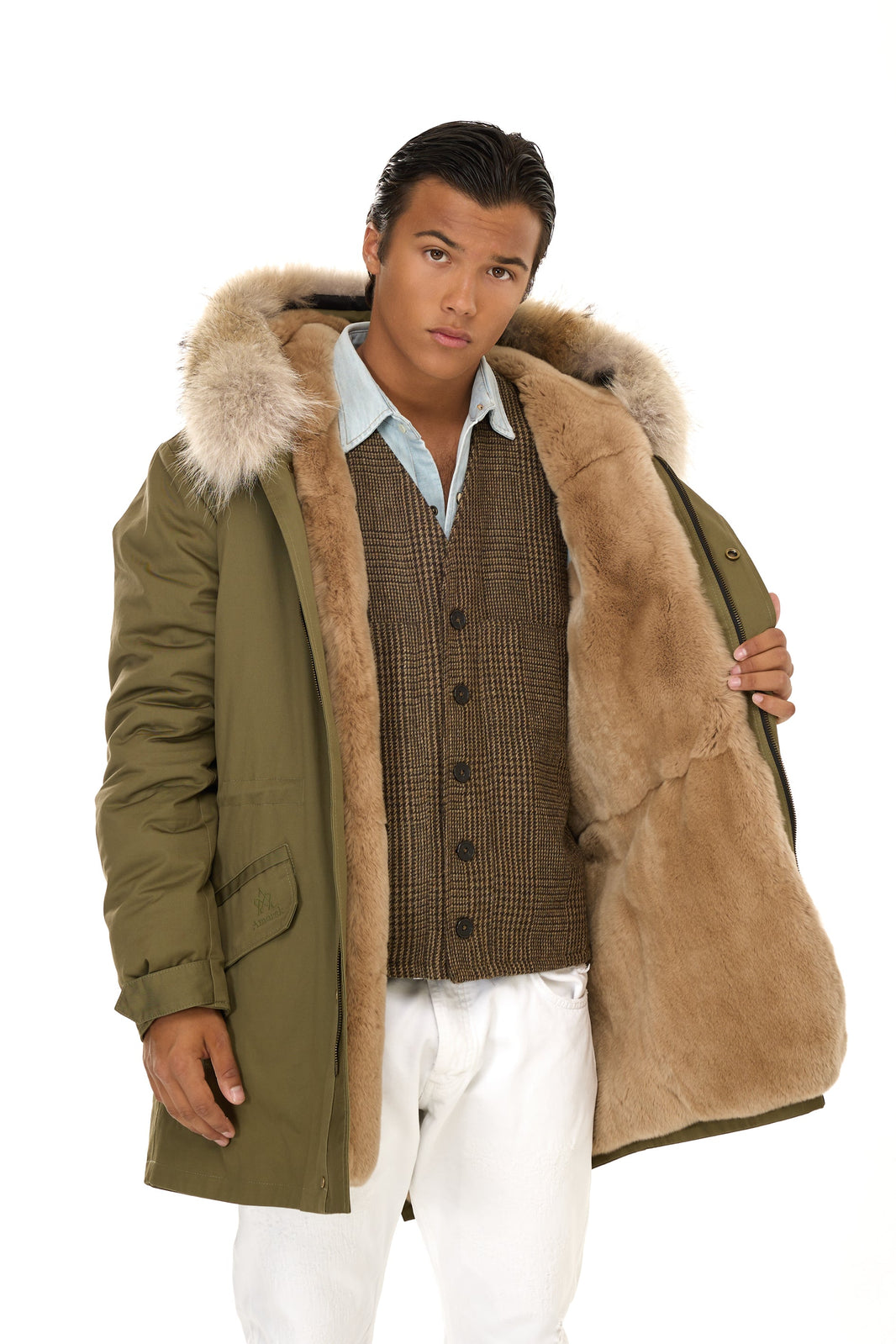 Parka uomo vera pelliccia