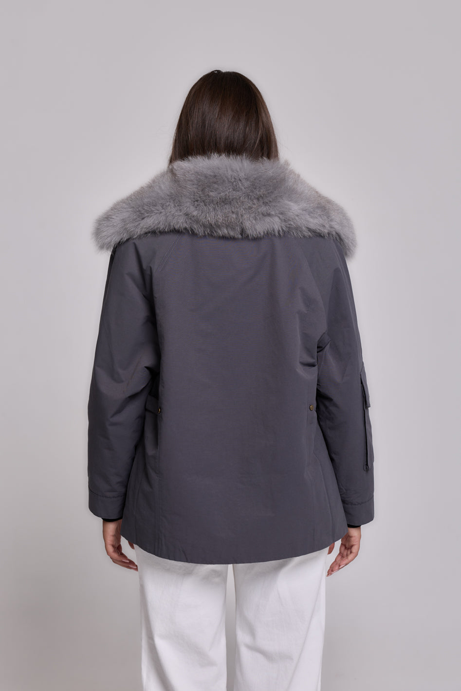 Parka ARMY GREY in Misto Cotone Impermeabile