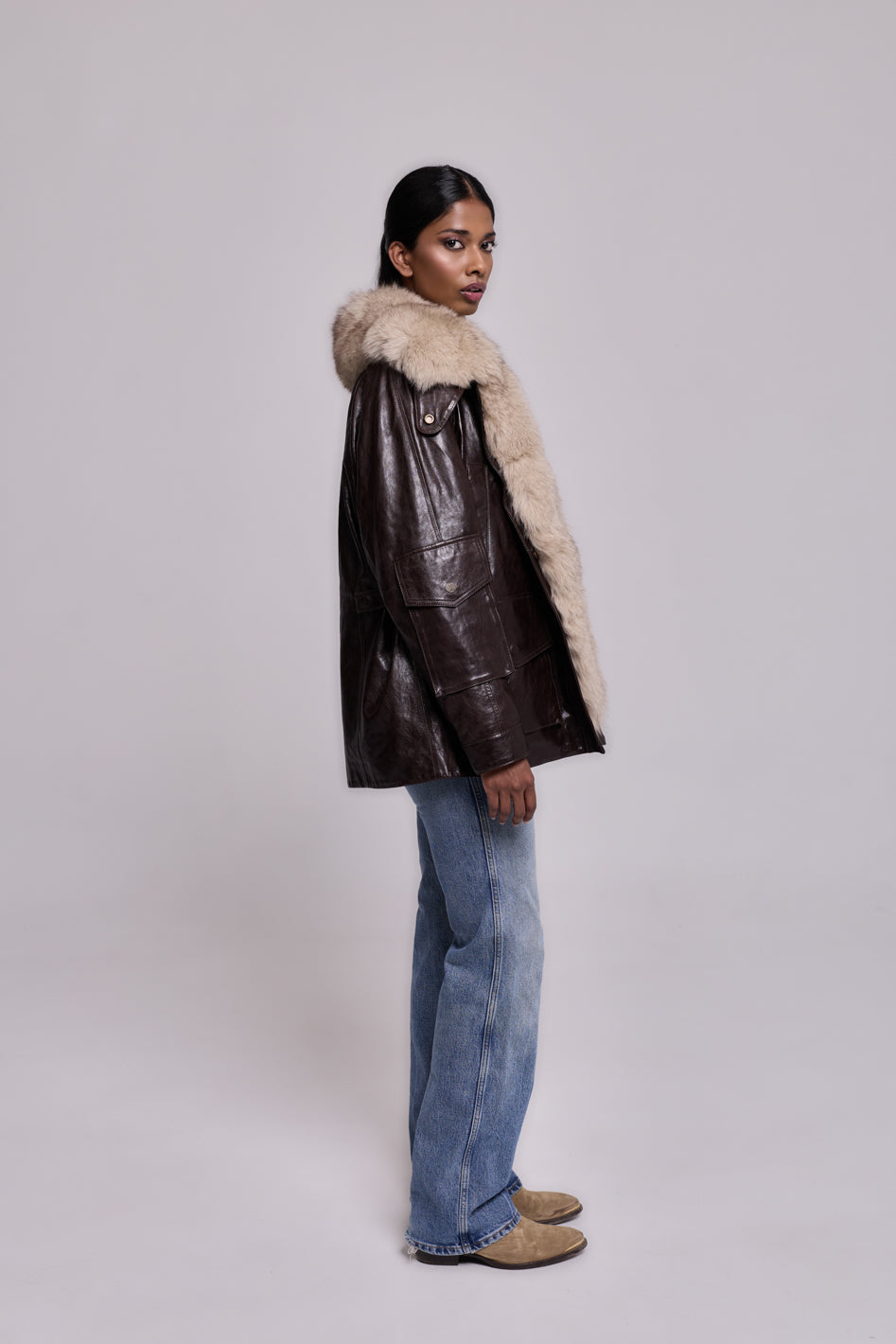 ARMY  LEATHER BROWN-BEIGE