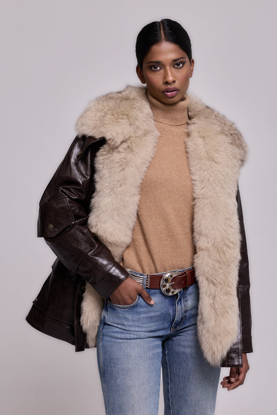 ARMY  LEATHER BROWN-BEIGE