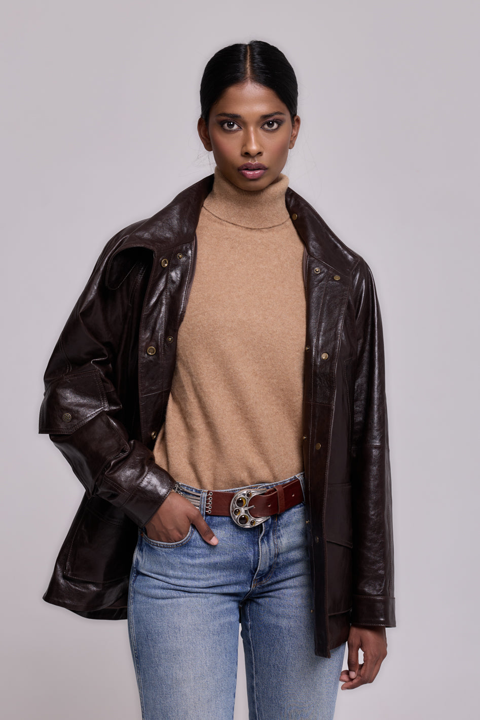 ARMY  LEATHER BROWN-BEIGE