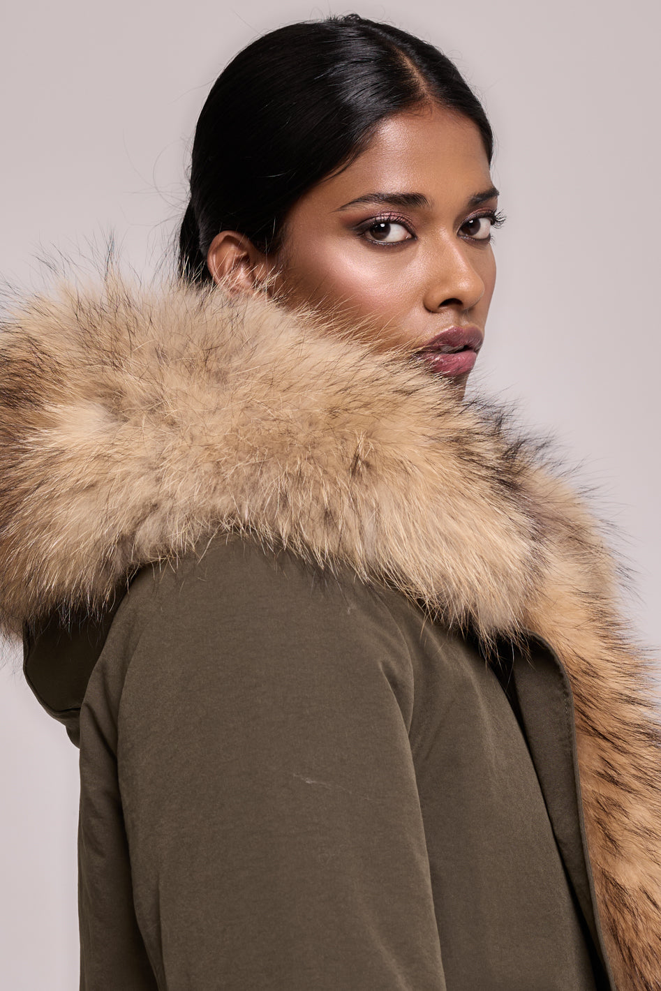 Parka  short in misto cotone impermeabile  Raccon