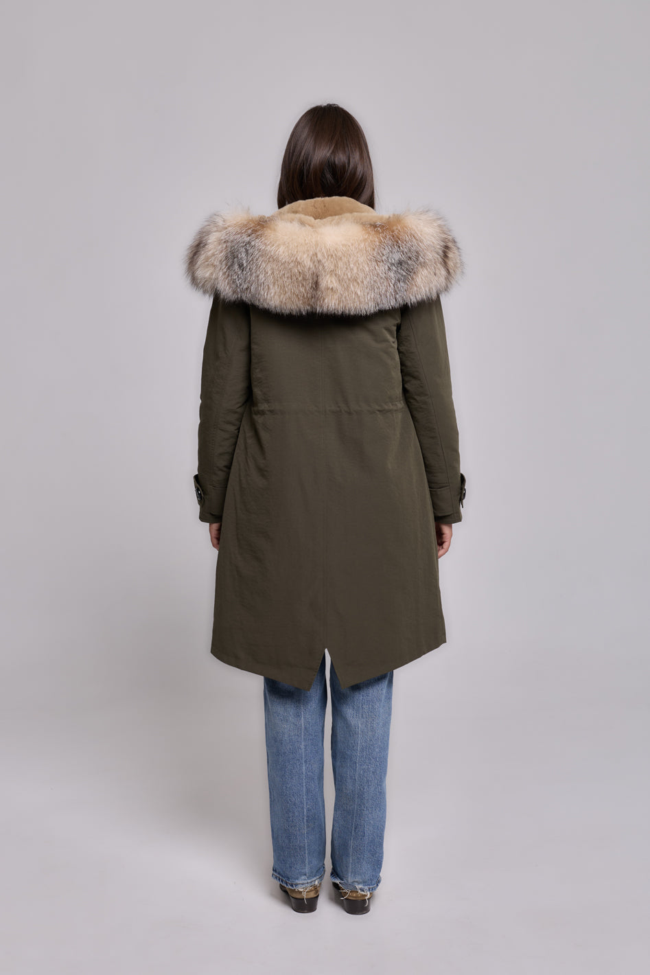 Parka X-long in misto cotone impermeabile Fox Cristal