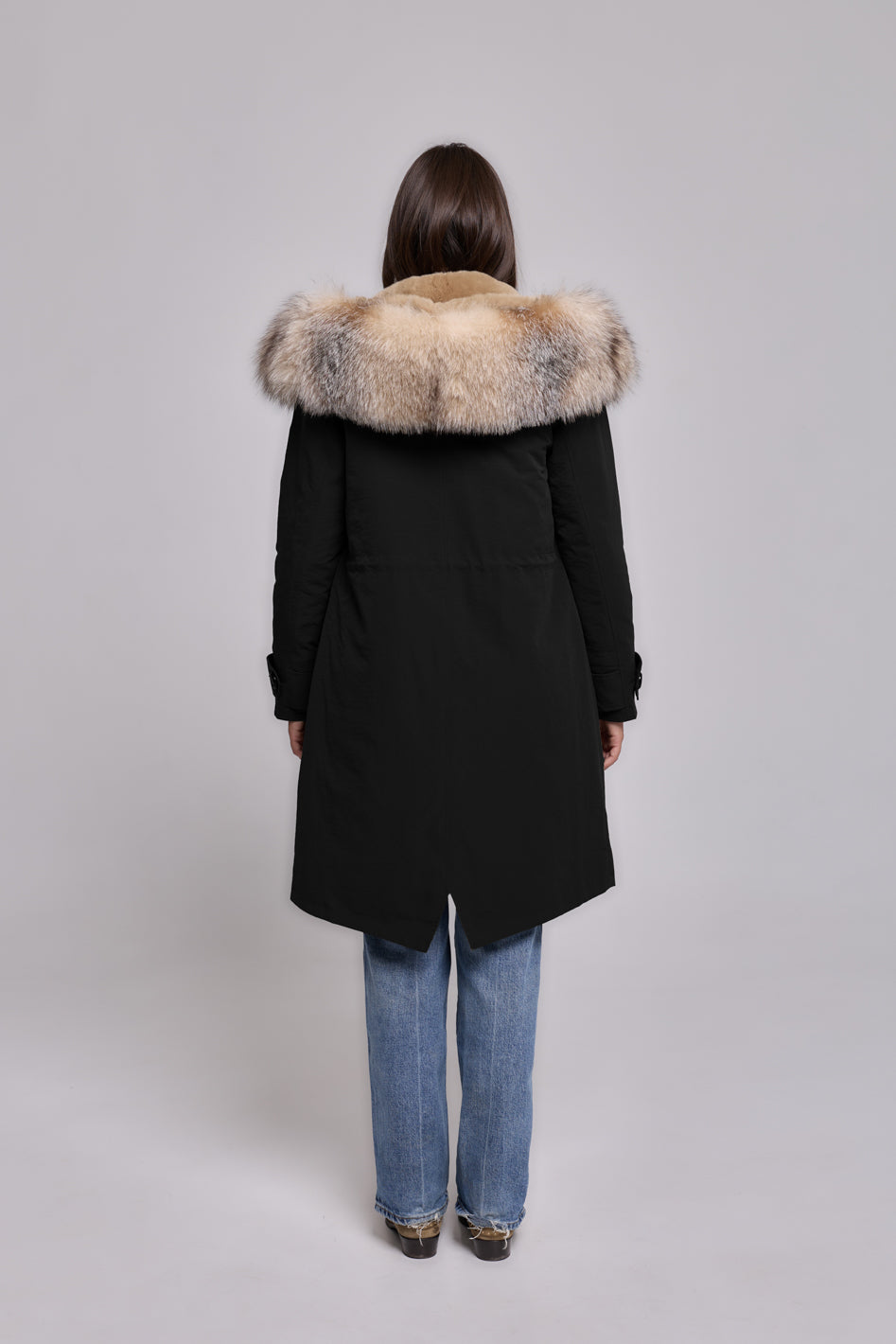 Parka X-long in misto cotone impermeabile Fox Cristal