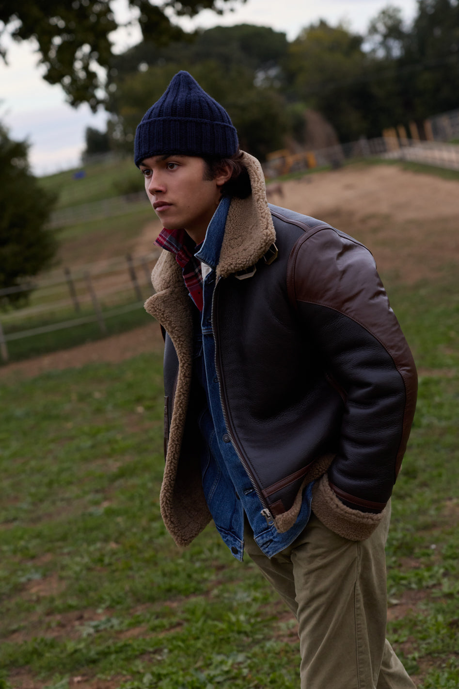 AMORAK AVIATOR B3 – Montone Shearling in Pelle Brown