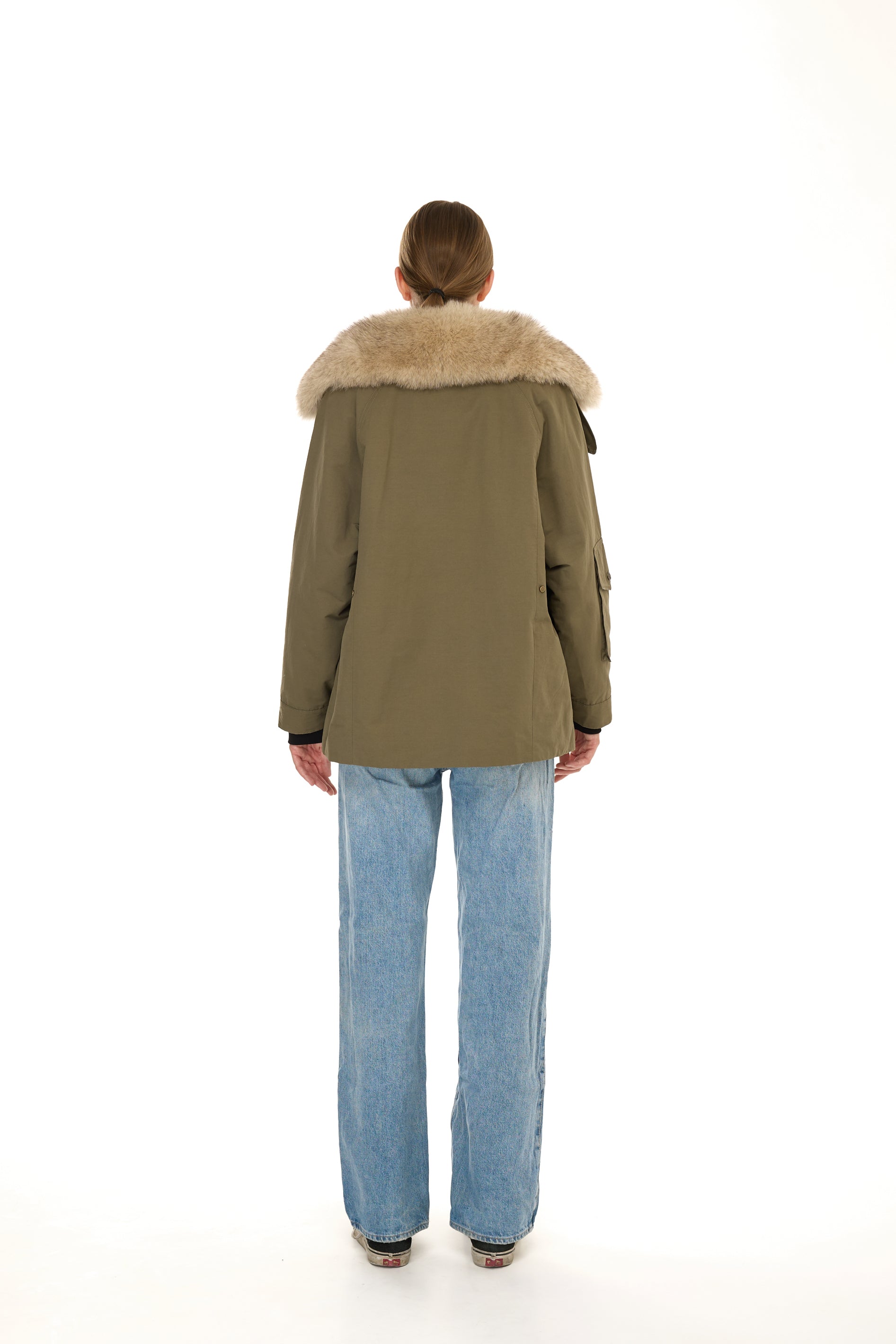 Parka Army Beige in waterproof cotton mixed