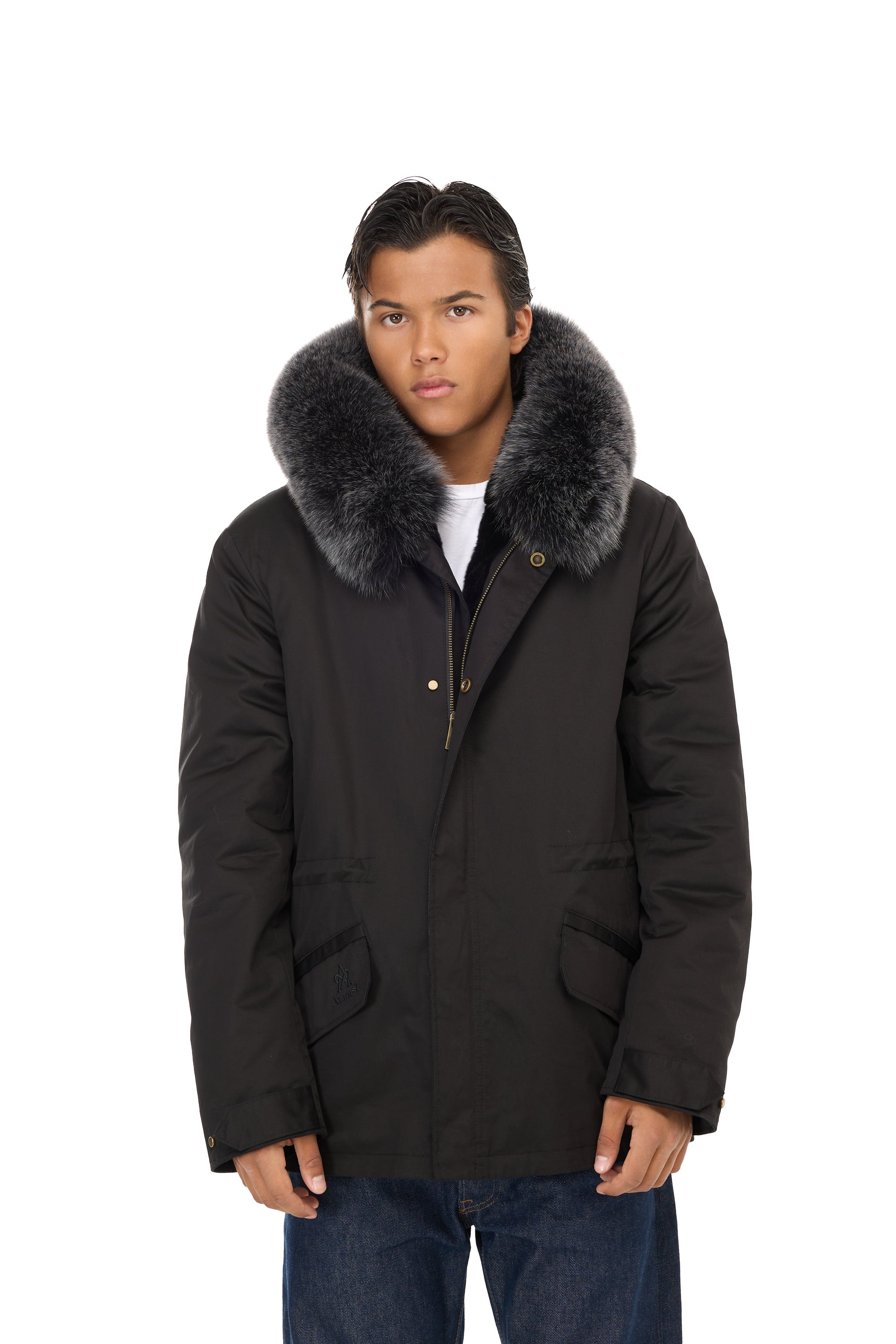 Parka Short Fox Silver Gray