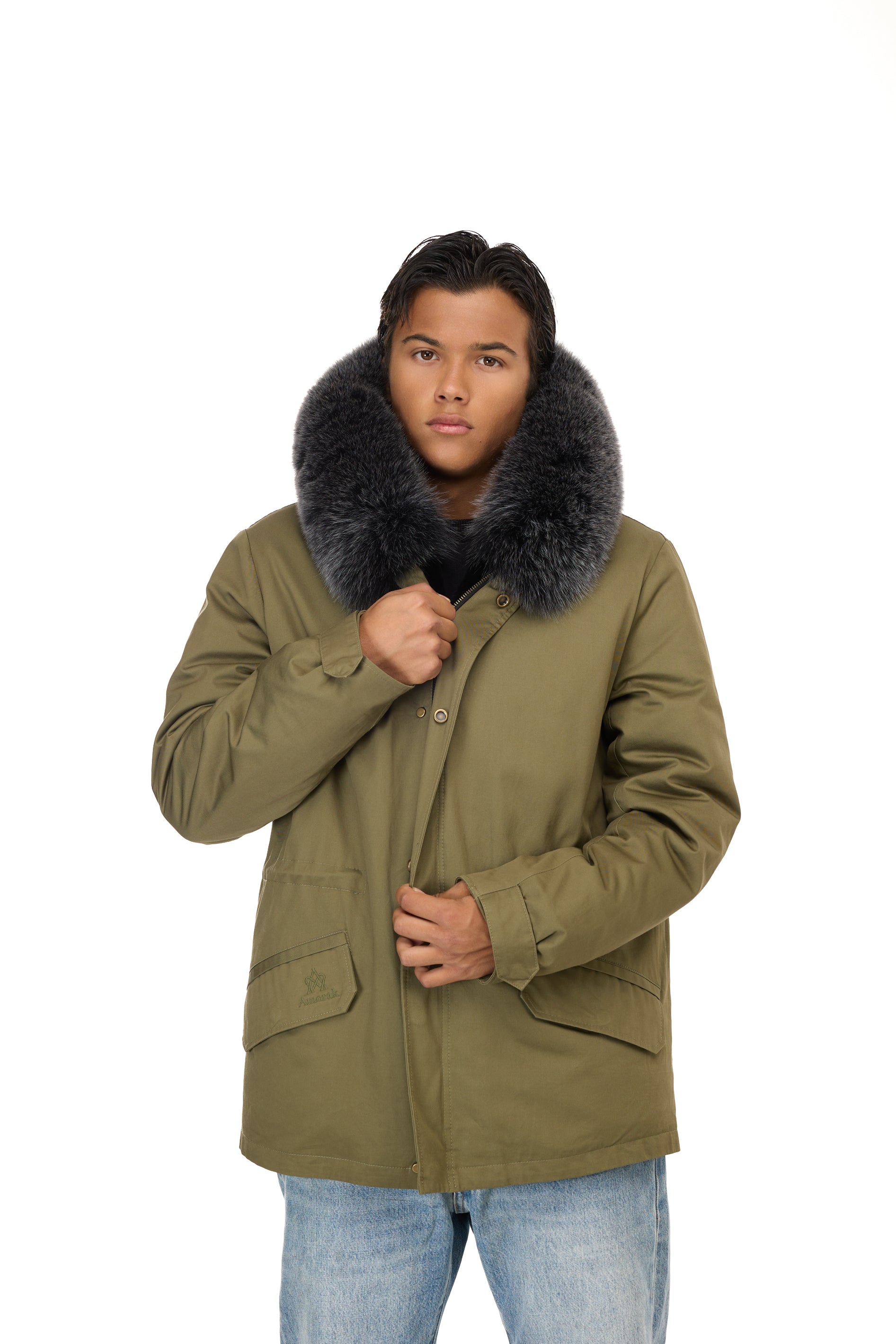 Parka short  fox Silver Grey