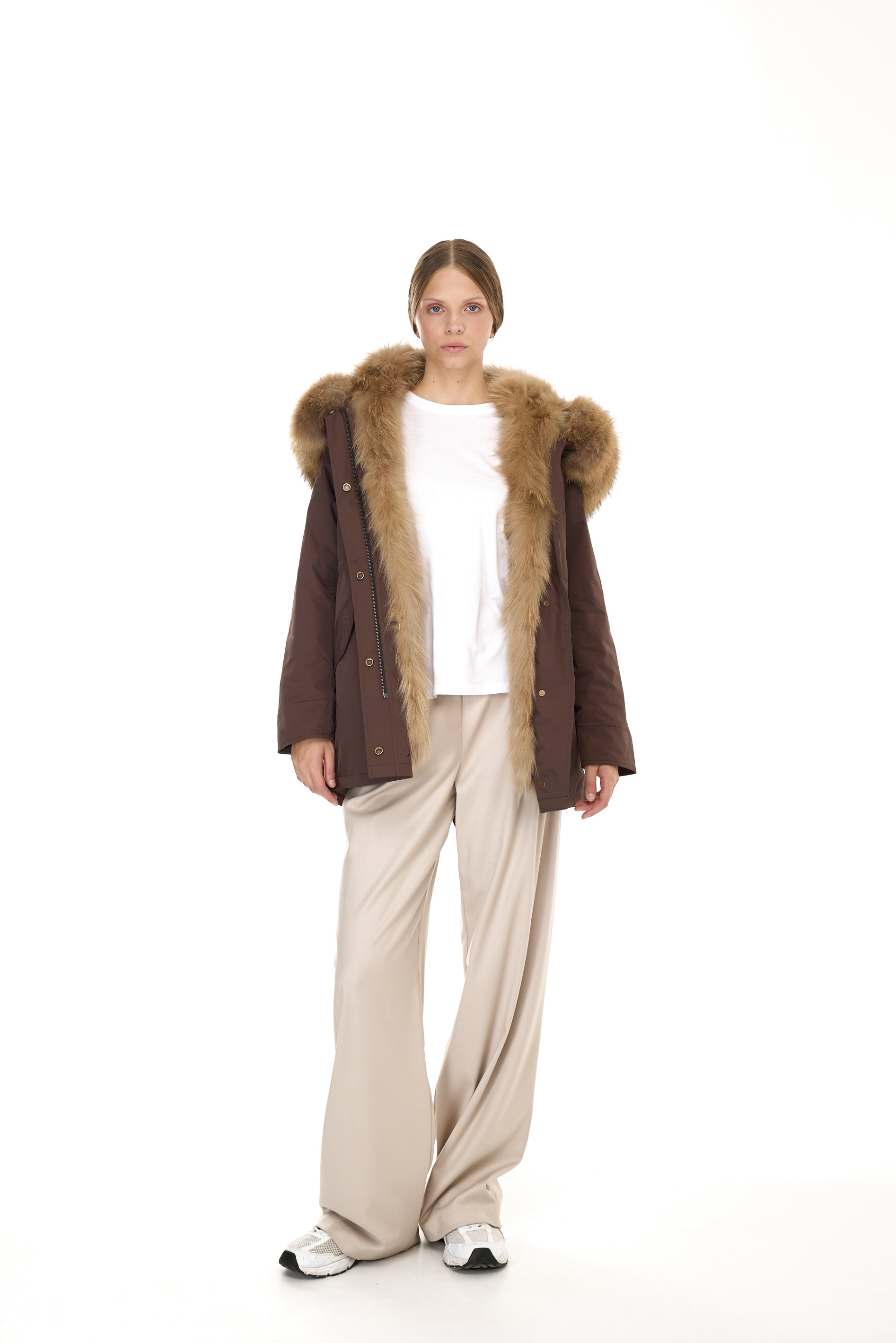 Park Short Urban Raccoon in waterproof cotton mixed with vest in saying