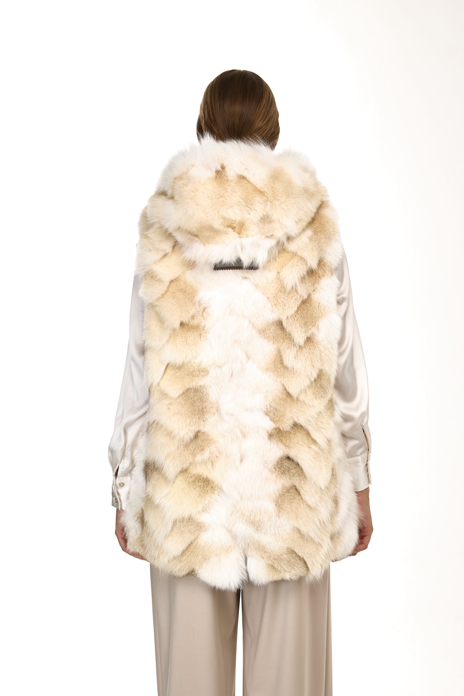 Park Long Urban White in Waterproof Cotton Mixed With Coyote vest