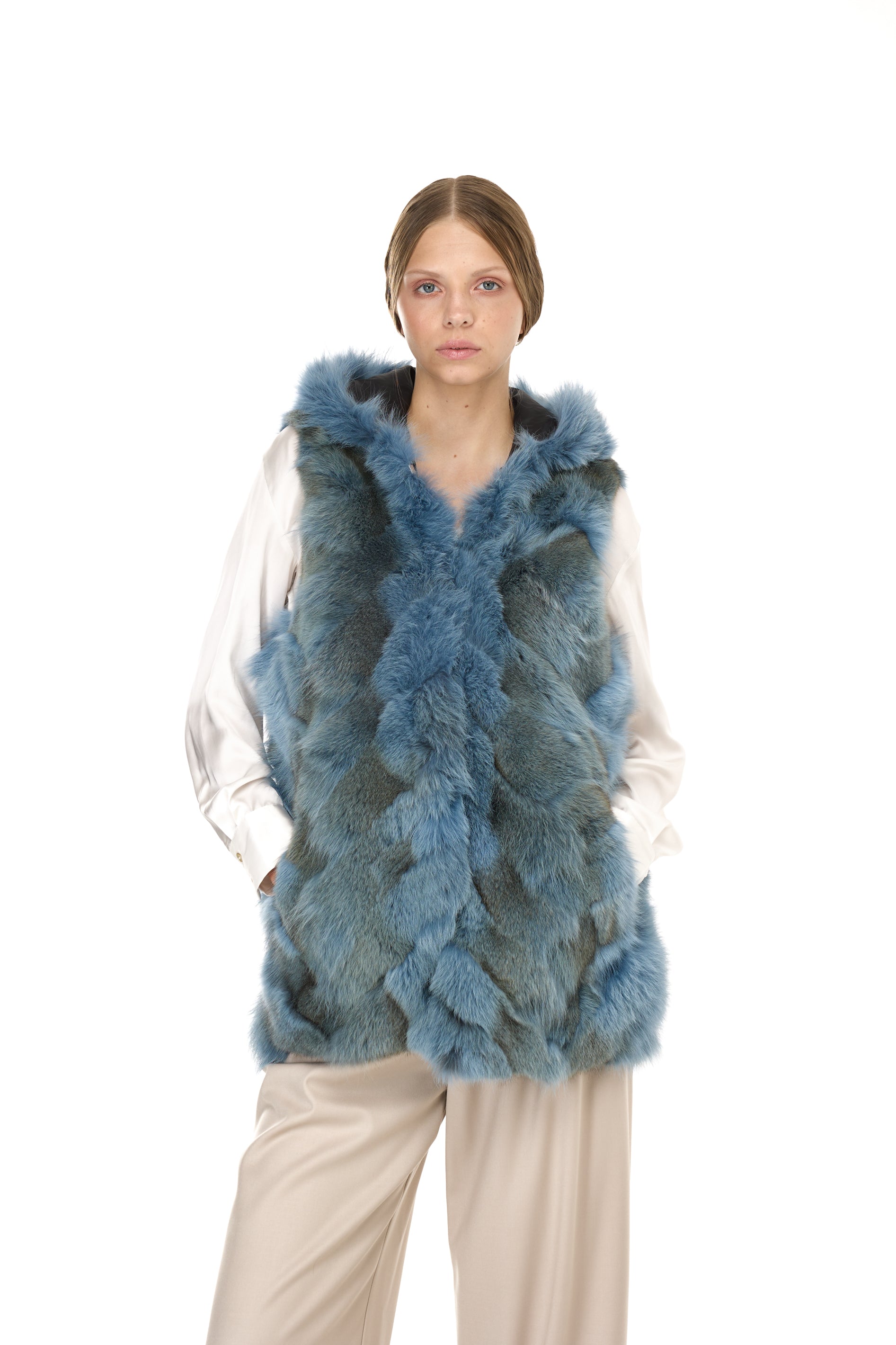 Park Long Urban Greyish Blue In Mistrate Waterproof Cotton with Coyote
