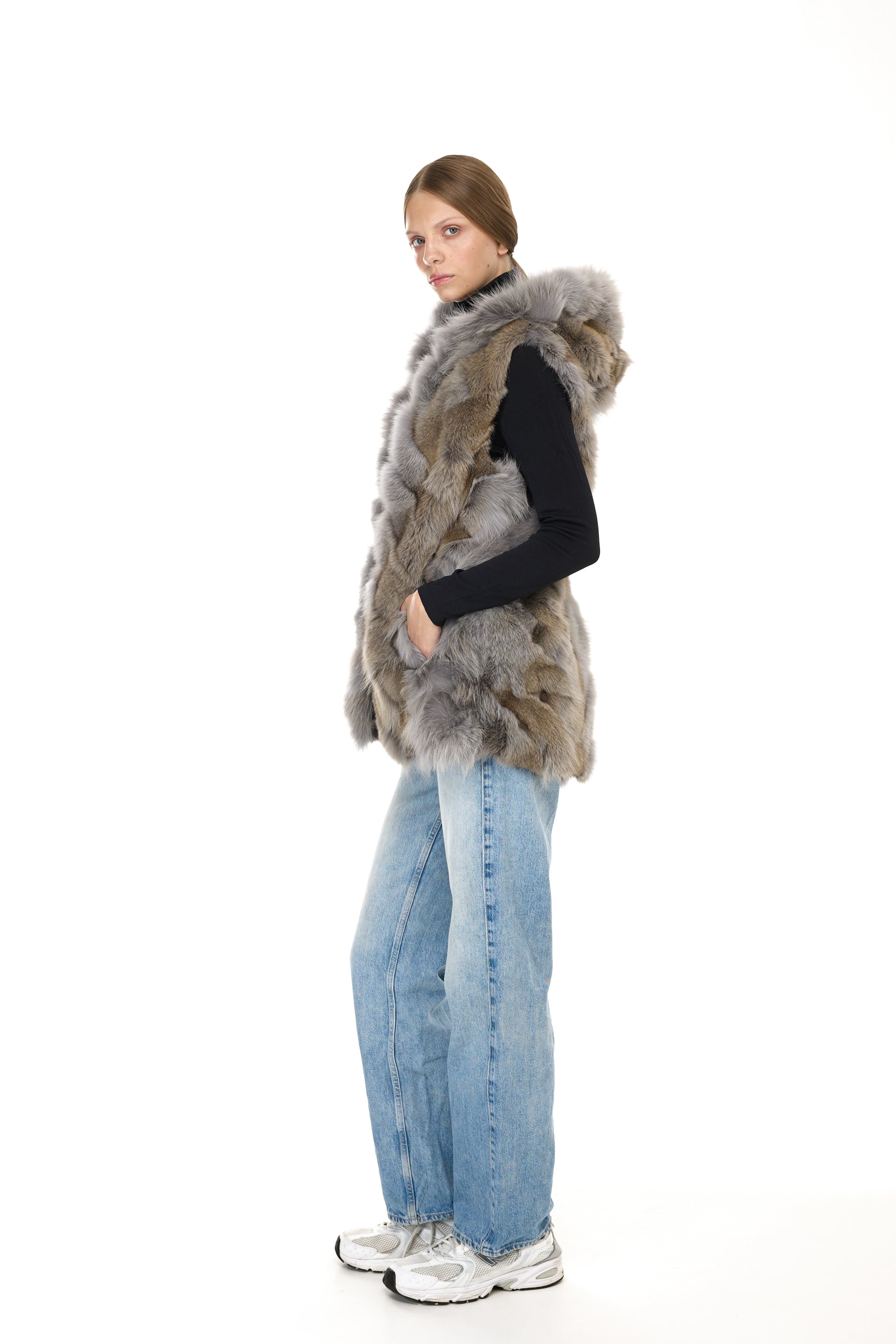 Park Long Urban Gray in waterproof cotton mixed with coyote vest