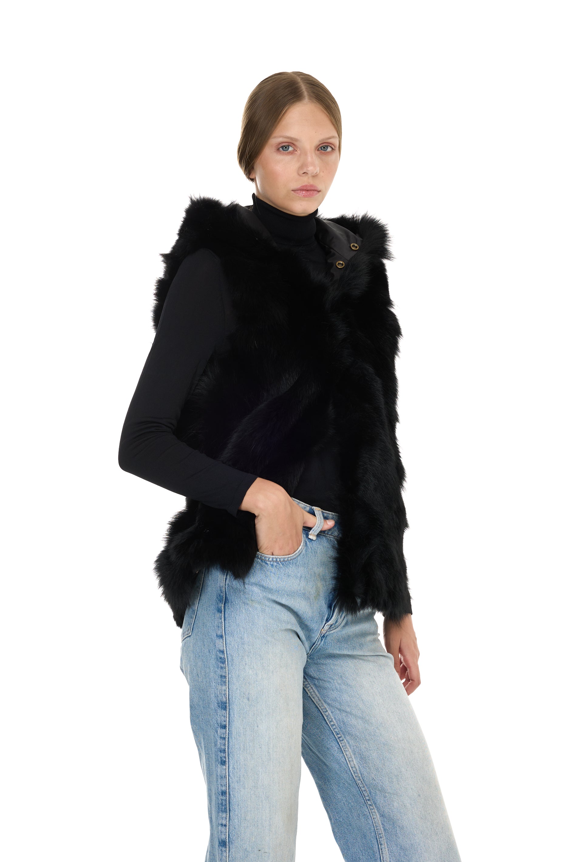 Park Short Urban Black in waterproof cotton mixed with coyote vest