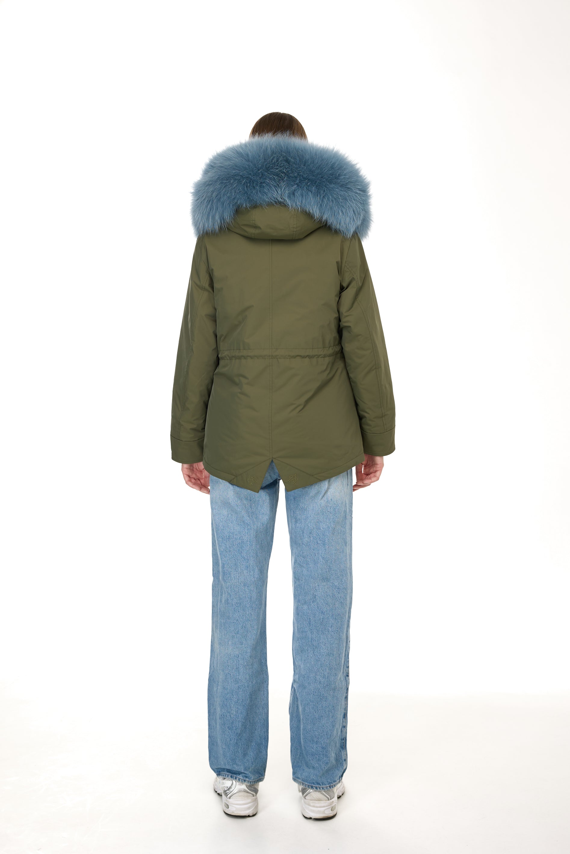 Parking Short Urban Greyish Blue In Mixed Cotton Waterproof with Coyote