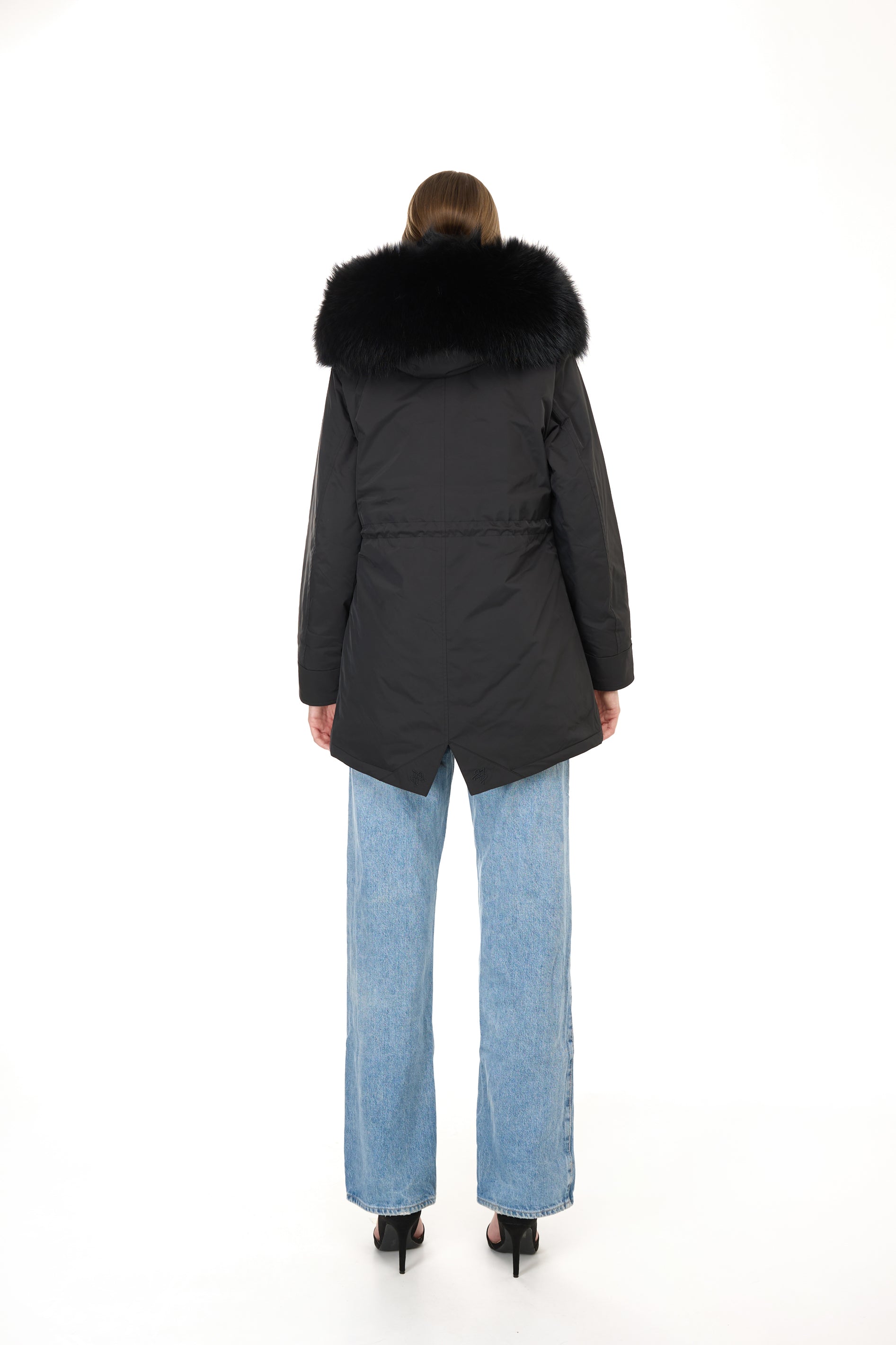 Park Long Urban Black in waterproof cotton mixed with coyote vest