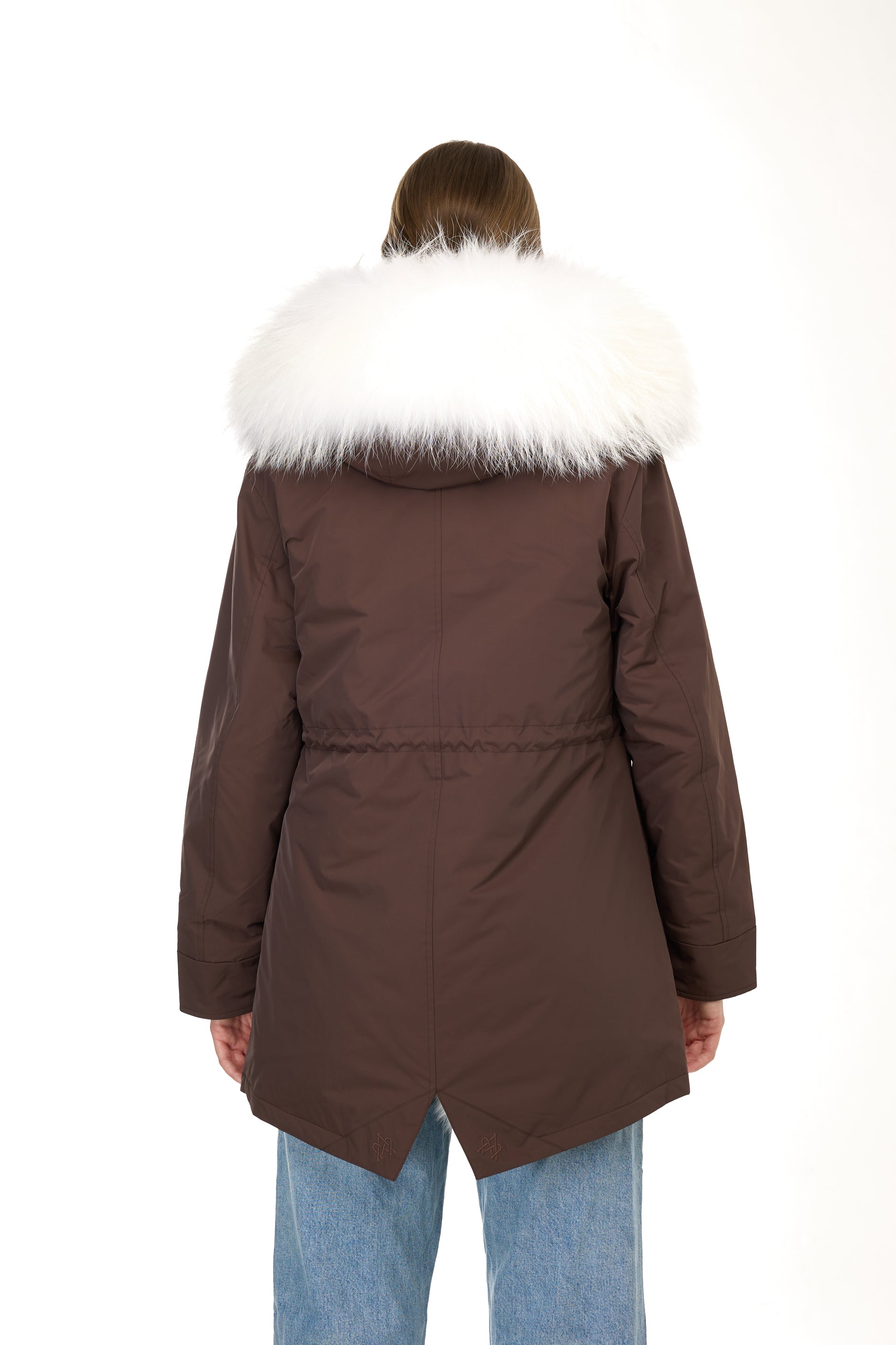 Park Long Urban White in Waterproof Cotton Mixed With Coyote vest