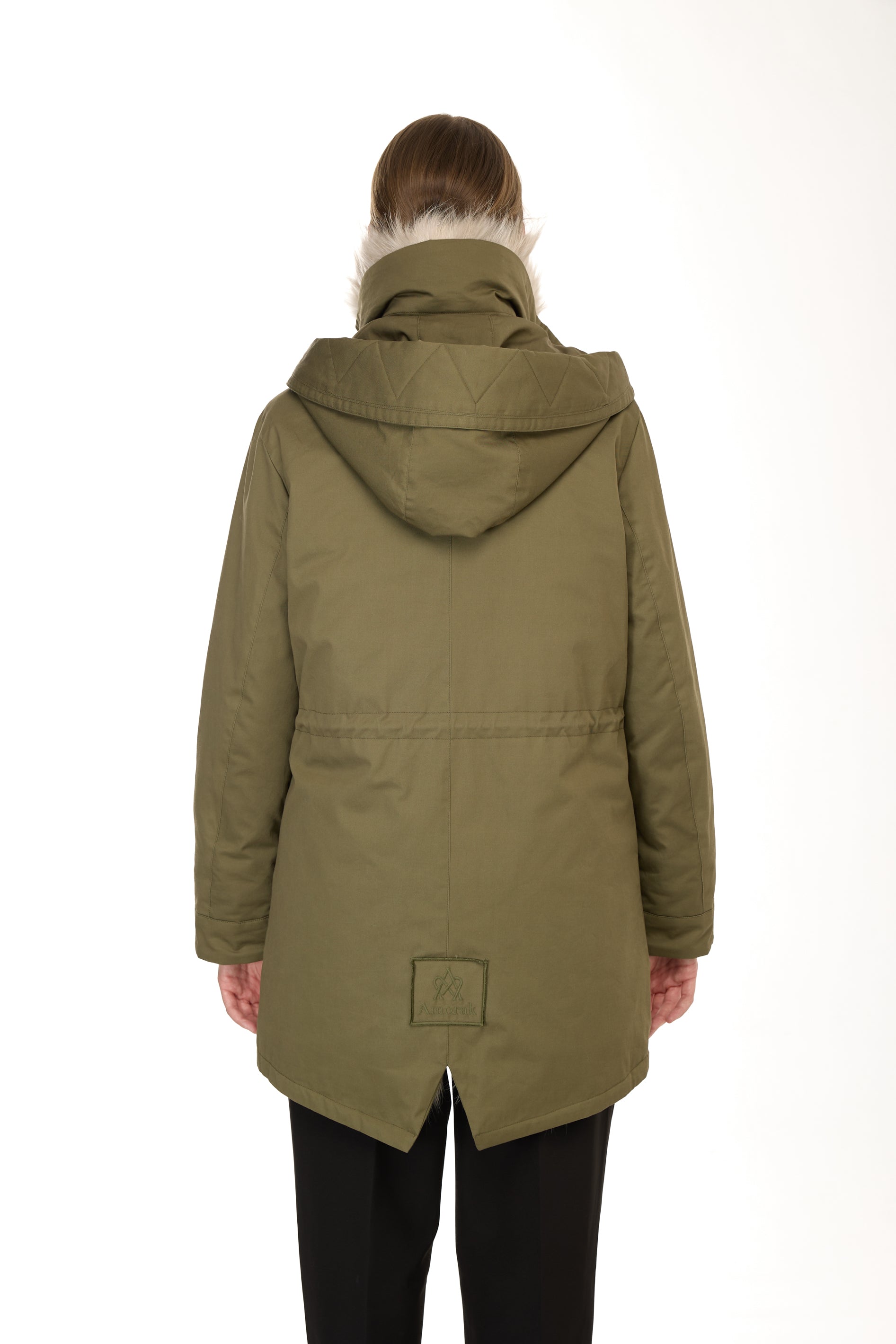BEIGE ELEGANT PARKA WITH HIGH NOW AND REMOVABLE FUR FUR STRENGTH