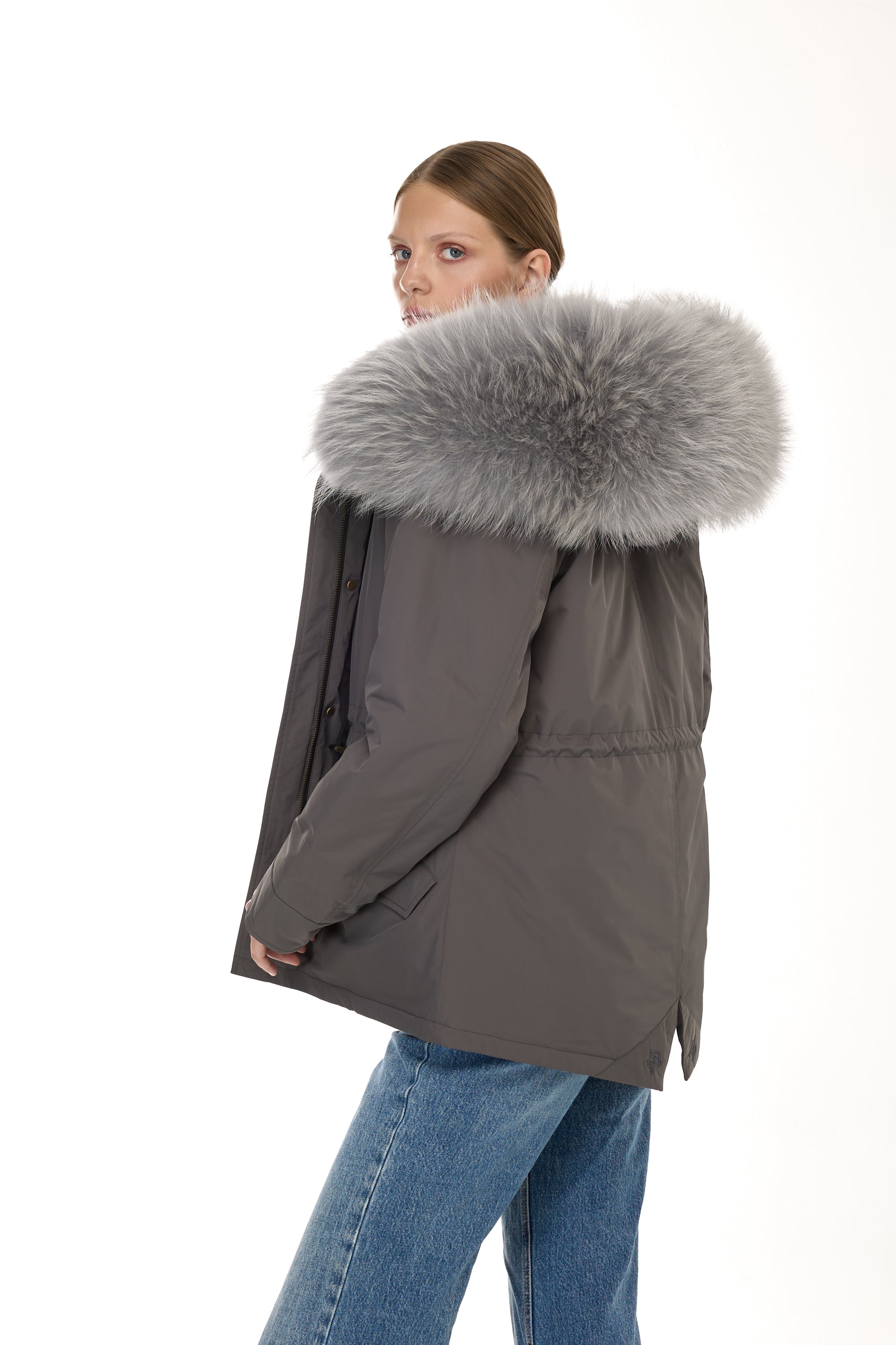Park Short Urban Gray in waterproof cotton mixed with coyote vest