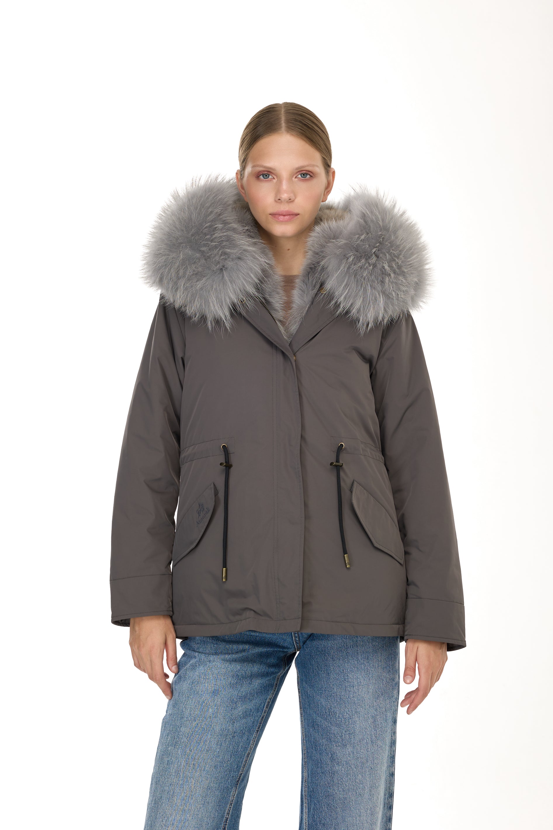 Park Short Urban Gray in waterproof cotton mixed with coyote vest