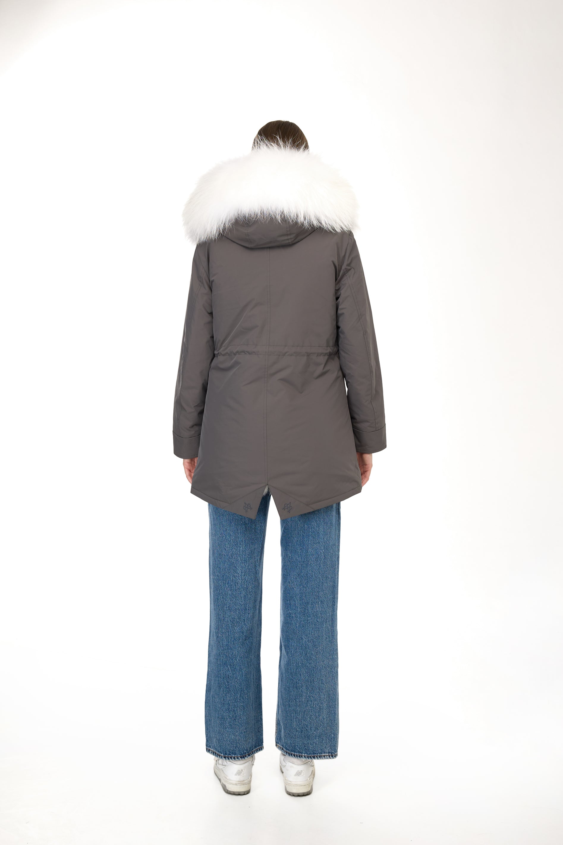 Park Long Urban White in Waterproof Cotton Mixed With Coyote vest