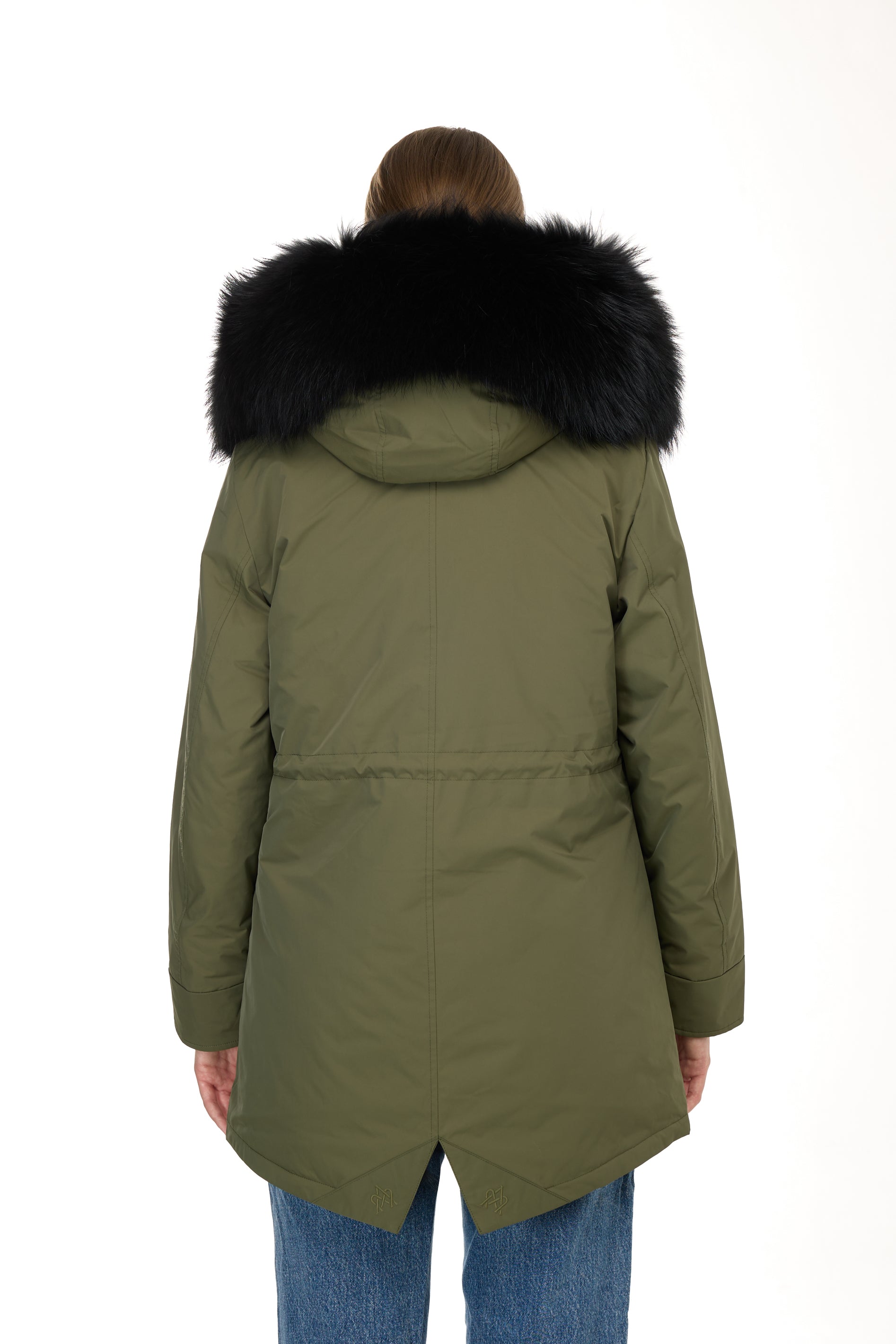 Park Long Urban Black in waterproof cotton mixed with coyote vest