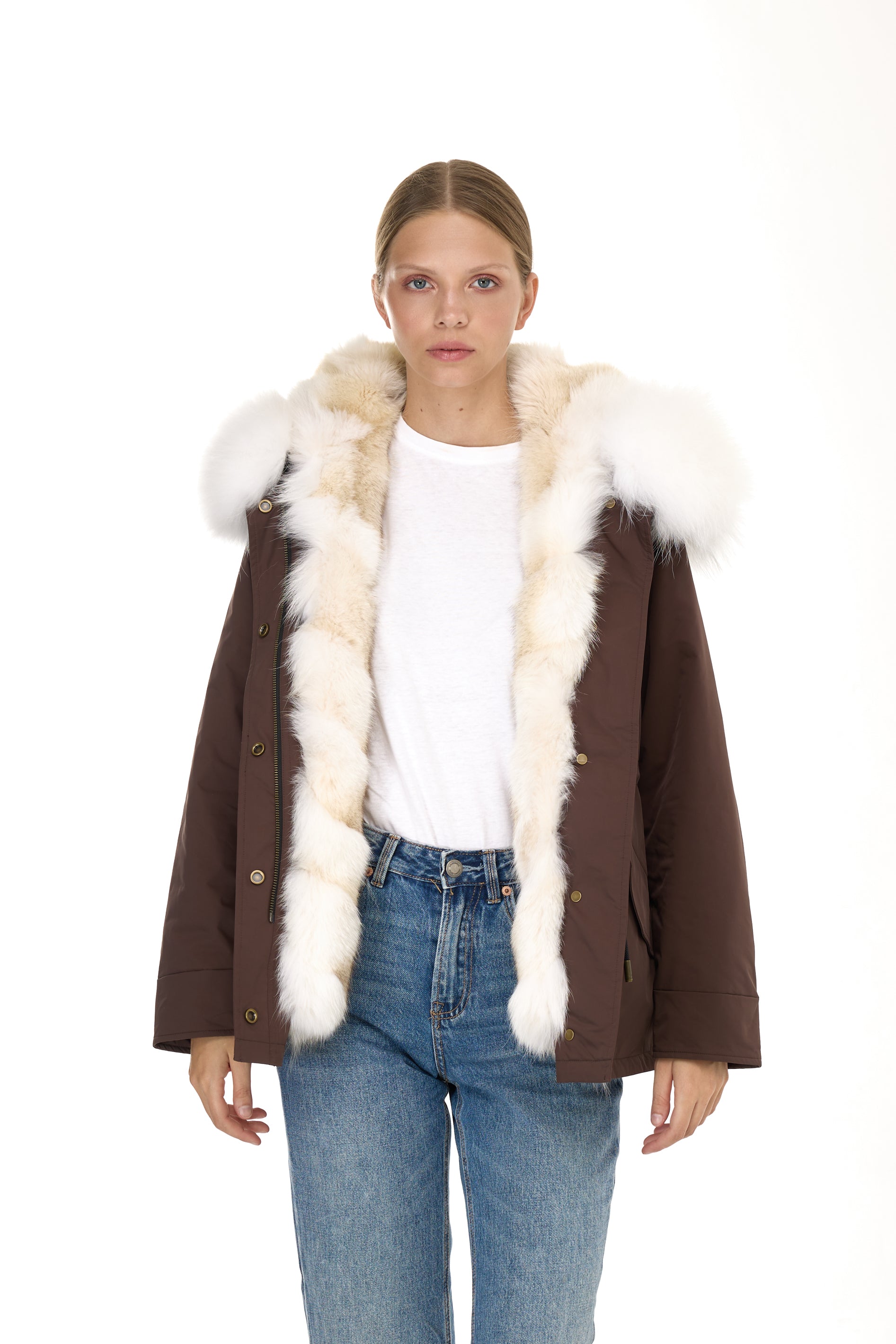 Park Short Urban White in waterproof cotton mixed with coyote vest