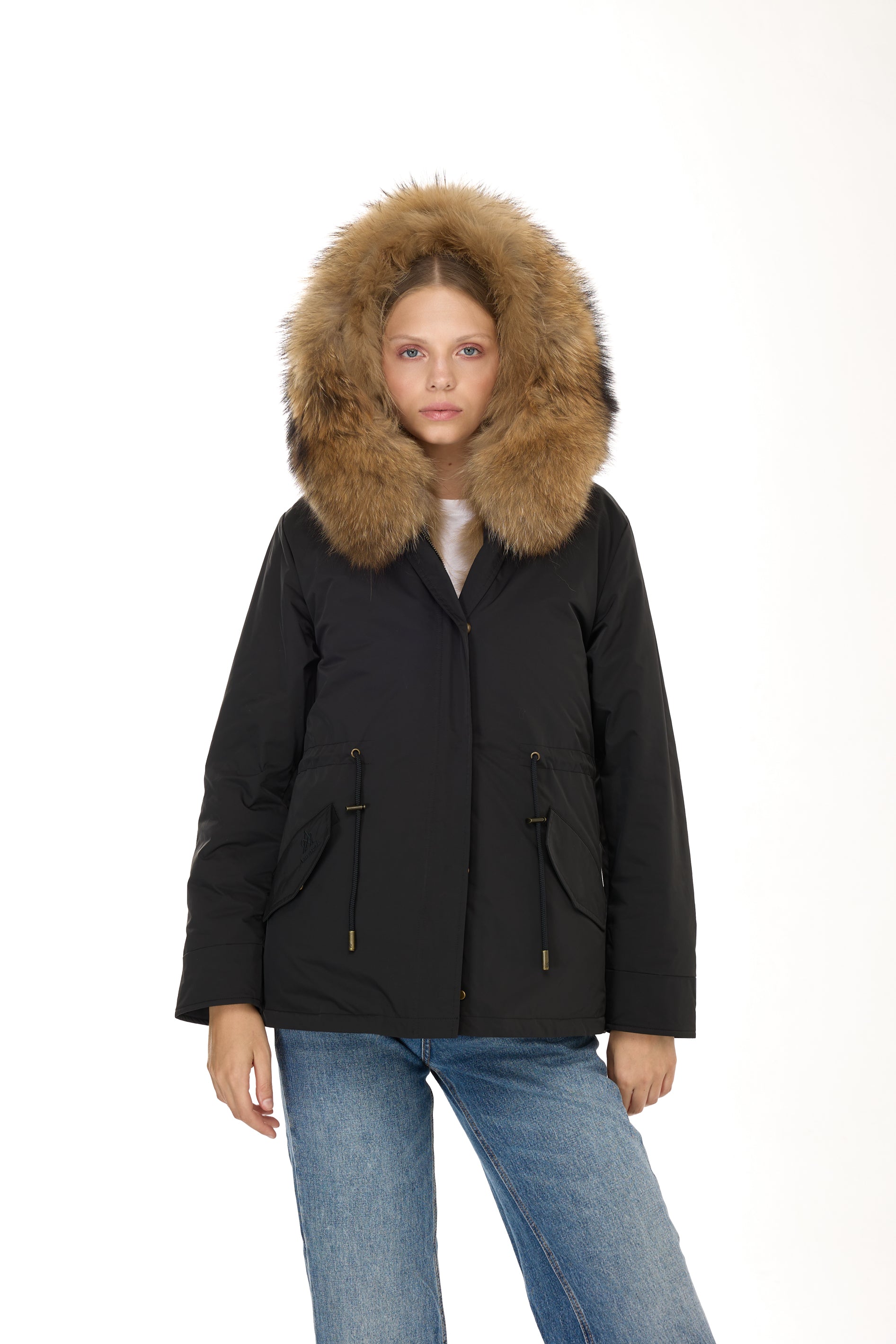 Park Short Urban Raccoon in waterproof cotton mixed with vest in saying