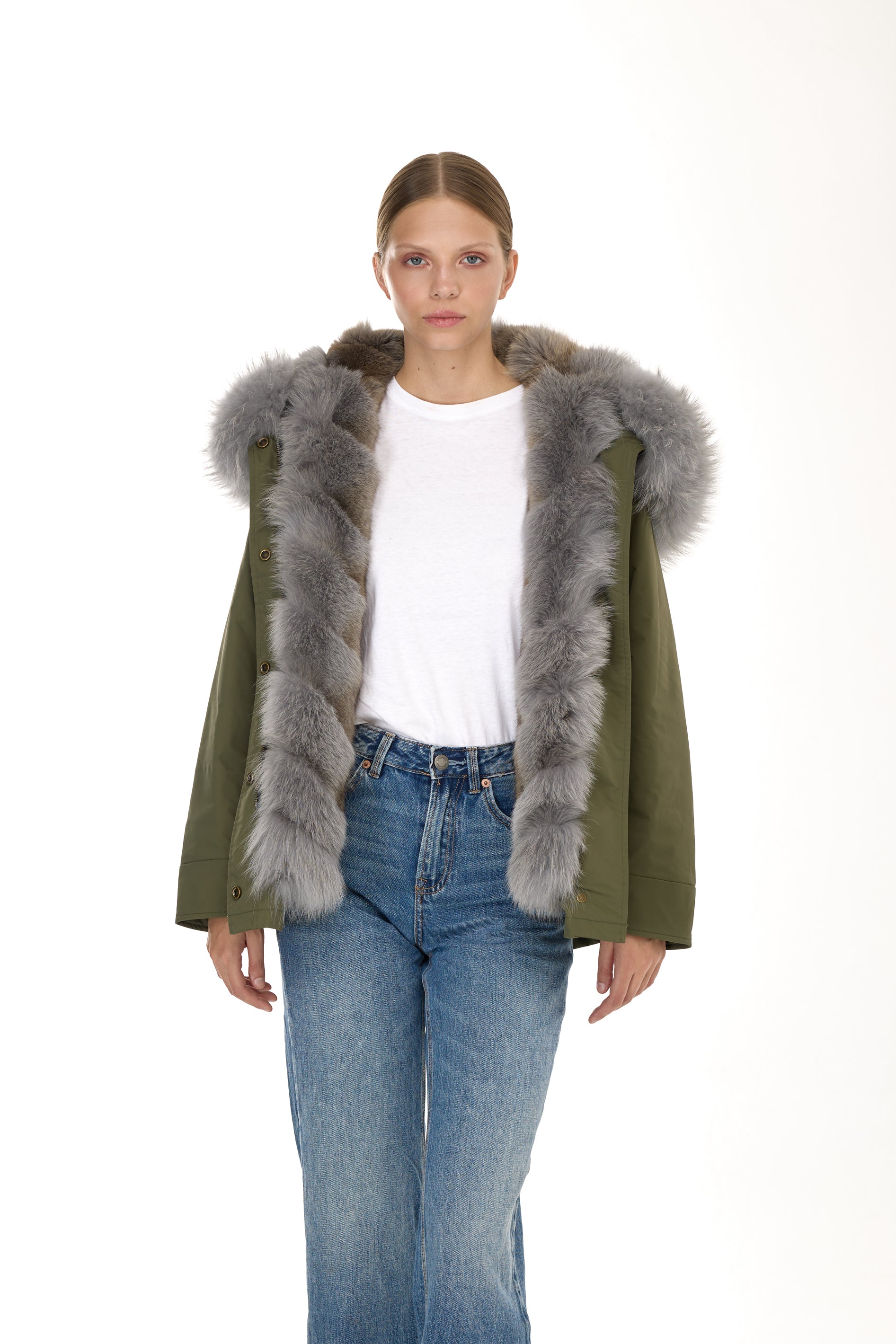 Park Short Urban Gray in waterproof cotton mixed with coyote vest