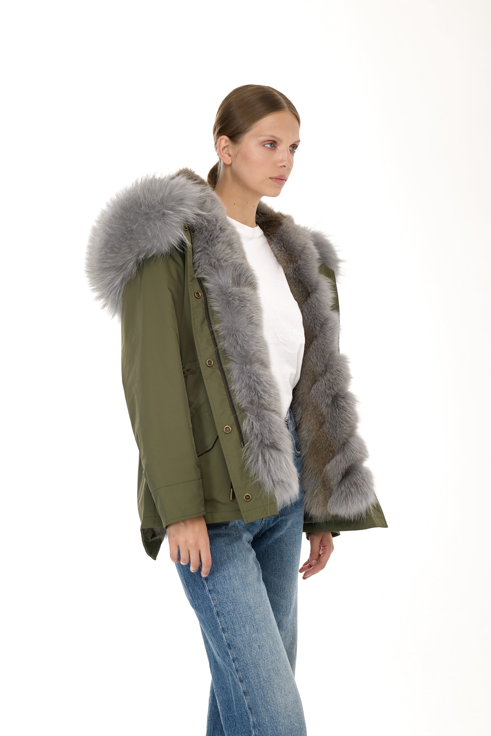 Park Short Urban Gray in waterproof cotton mixed with coyote vest