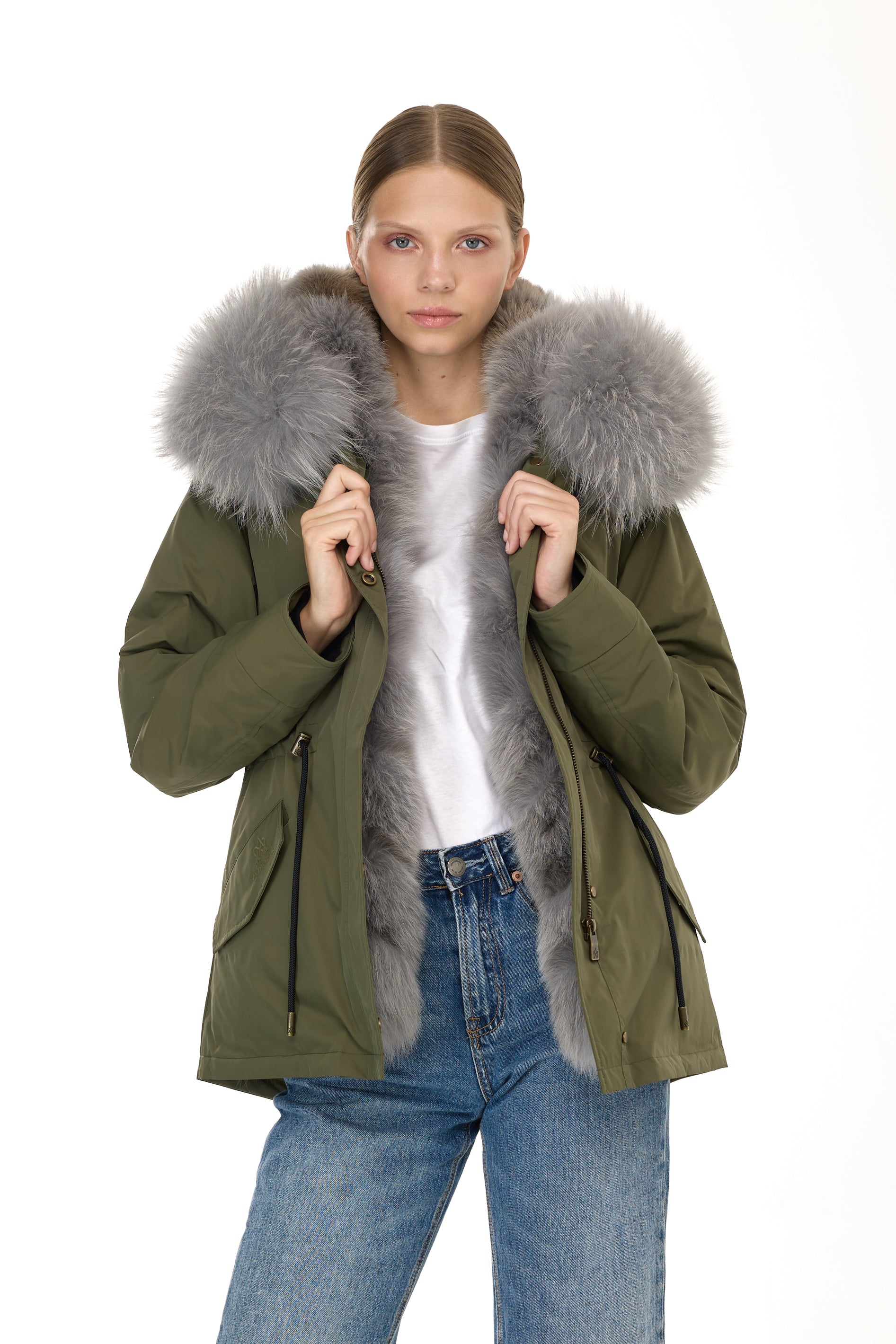 Park Short Urban Gray in waterproof cotton mixed with coyote vest
