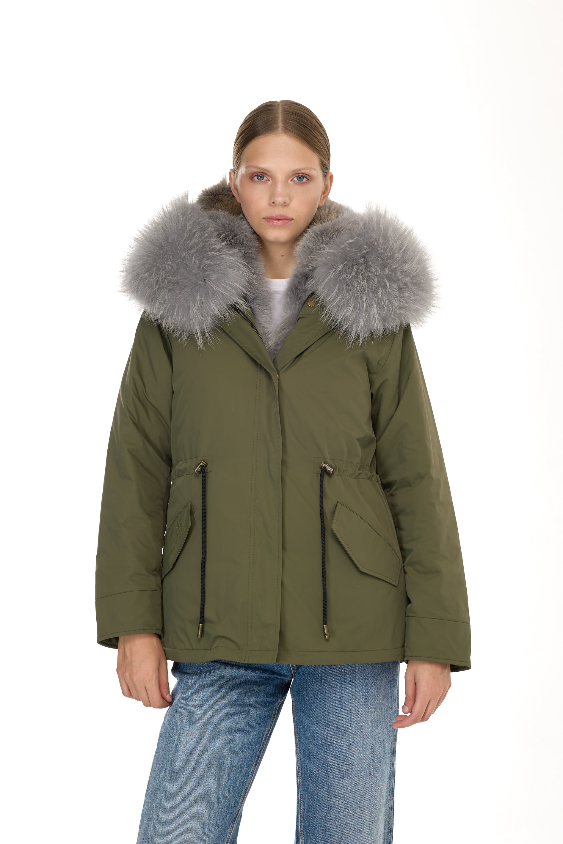 Park Short Urban Gray in waterproof cotton mixed with coyote vest
