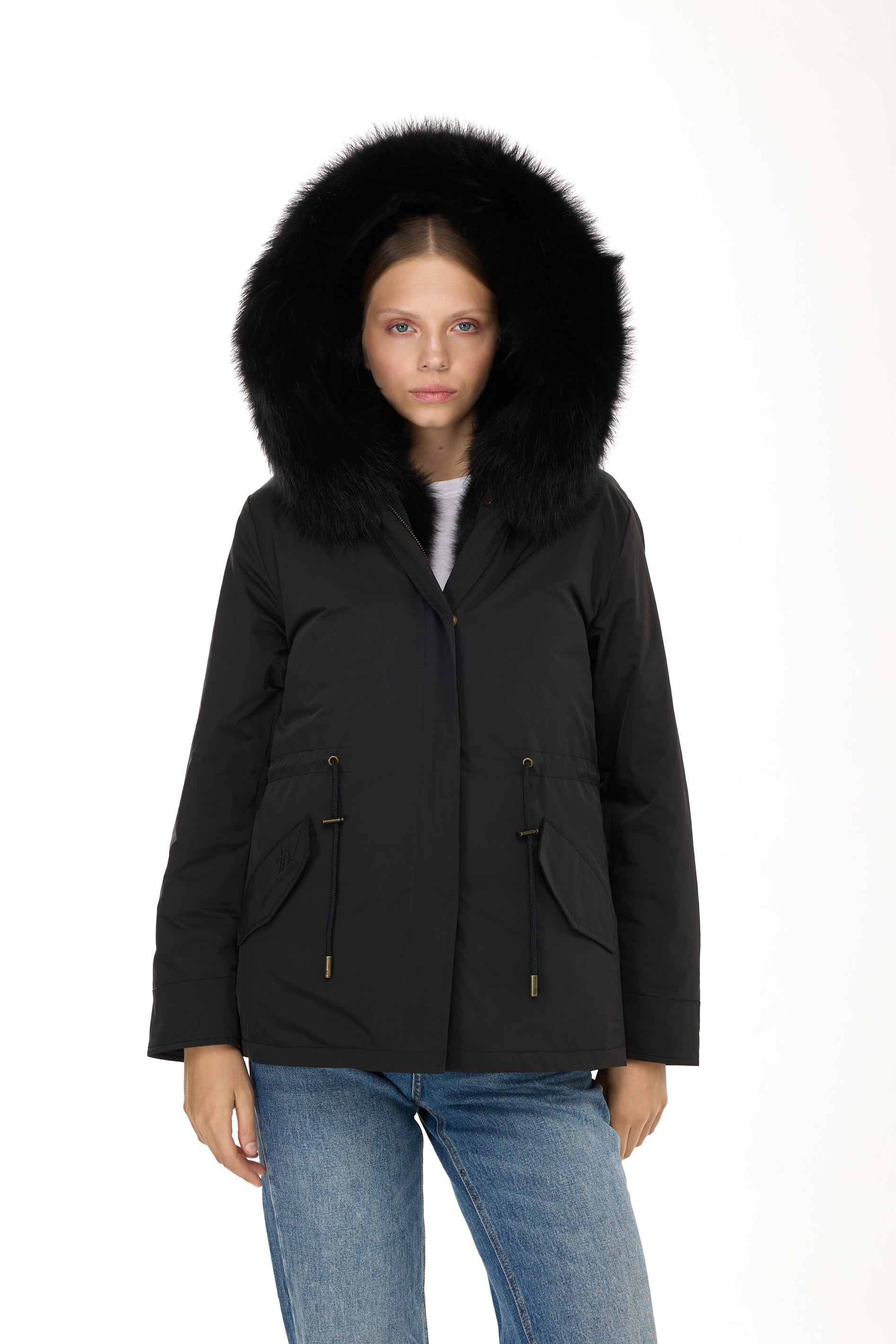 Park Short Urban Black in waterproof cotton mixed with coyote vest