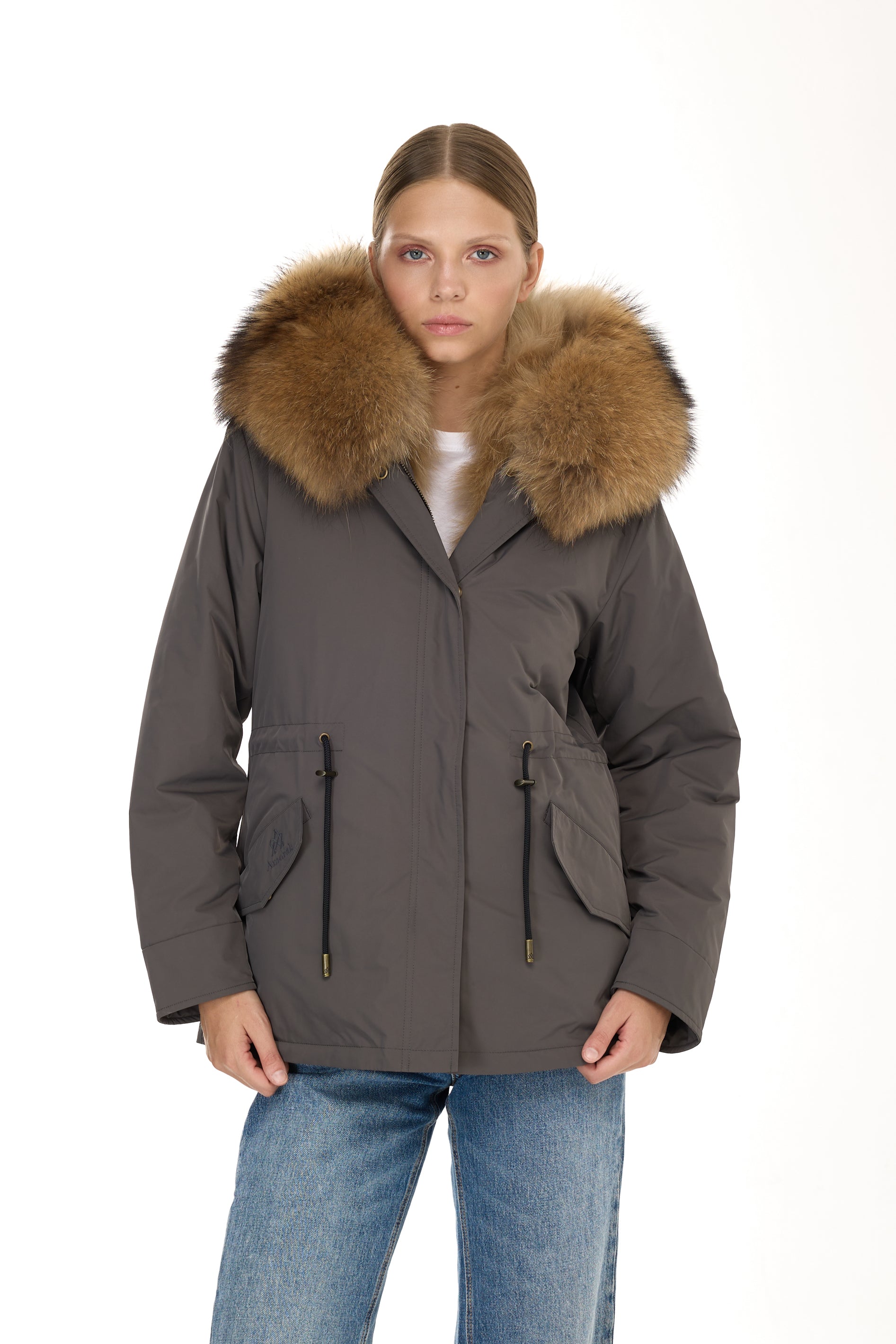 Park Short Urban Raccoon in waterproof cotton mixed with vest in saying