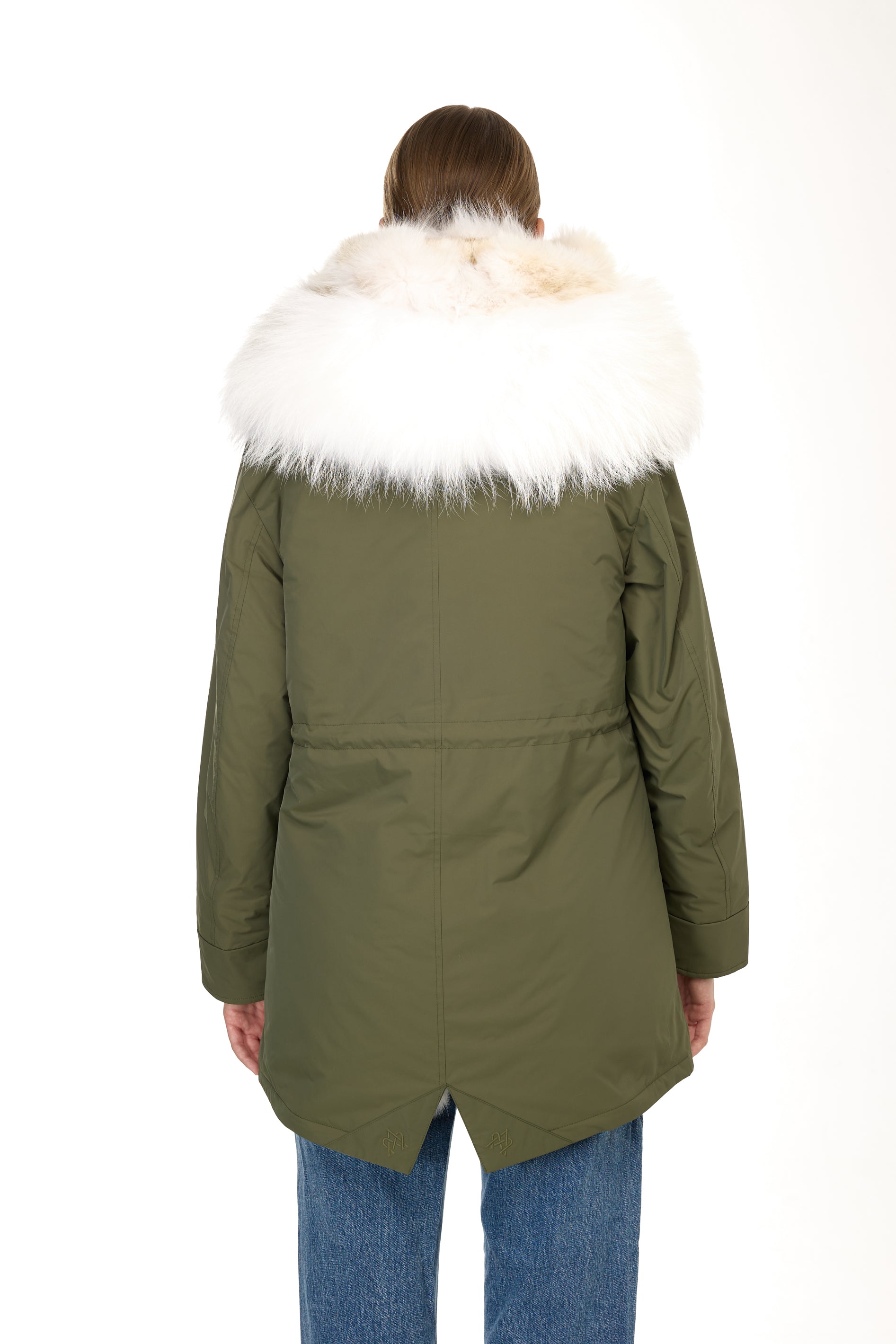 Park Long Urban White in Waterproof Cotton Mixed With Coyote vest