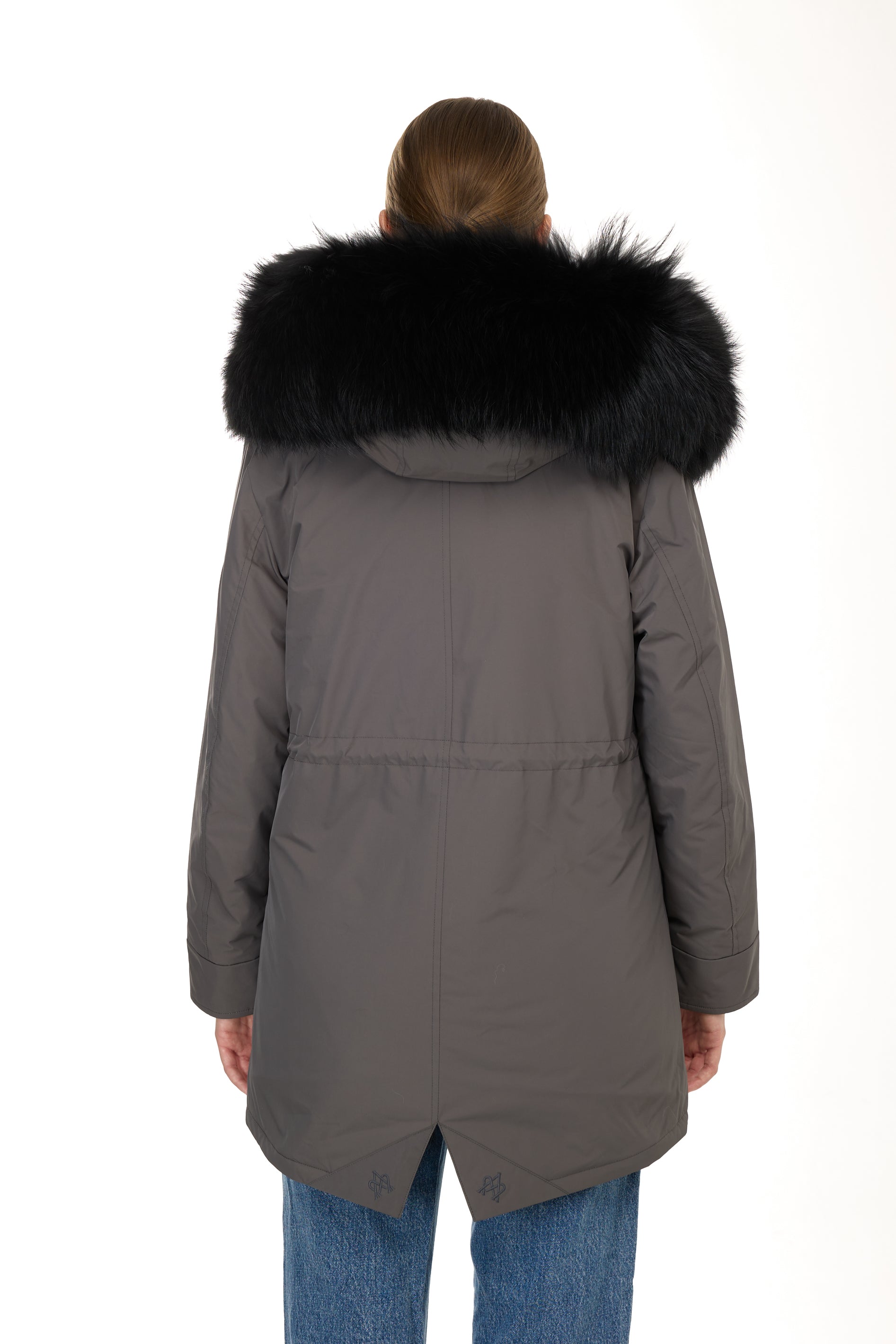 Park Long Urban Black in waterproof cotton mixed with coyote vest