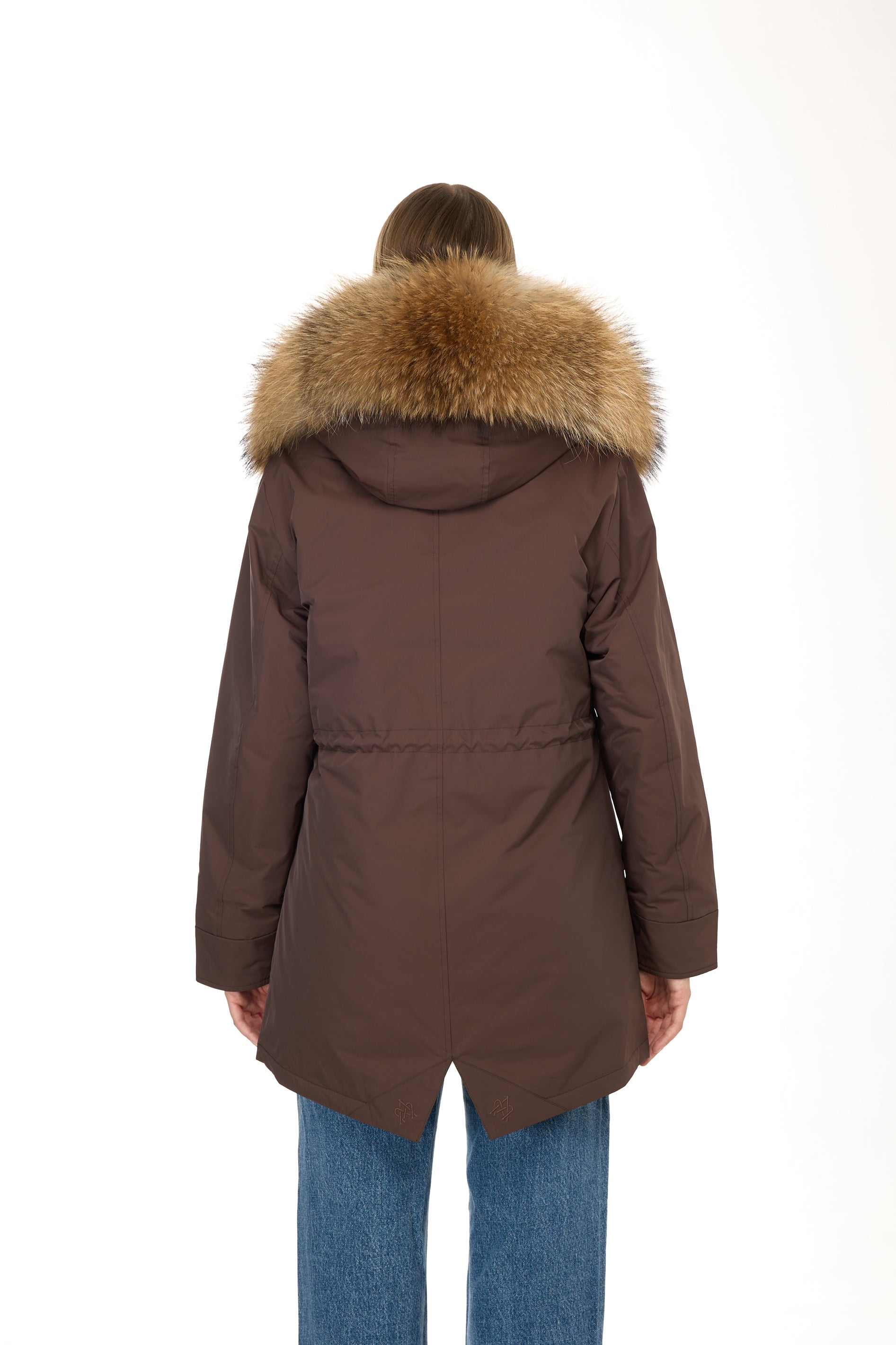 Park Long Urban Raccoon in waterproof cotton mixed with vest in saying