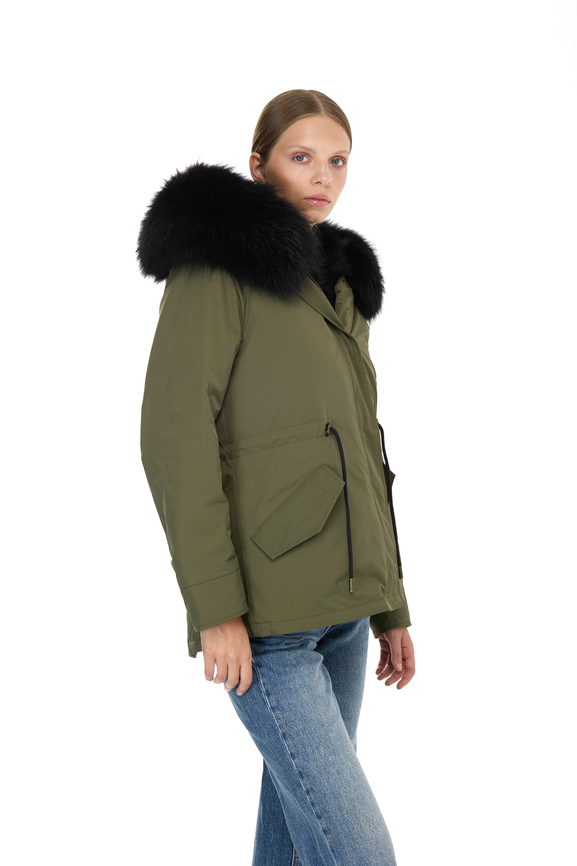 Park Short Urban Black in waterproof cotton mixed with coyote vest