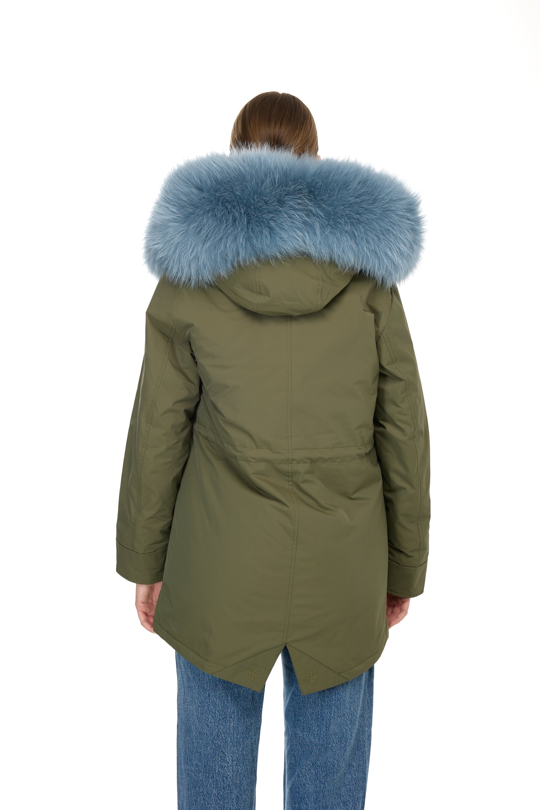 Park Long Urban Greyish Blue In Mistrate Waterproof Cotton with Coyote