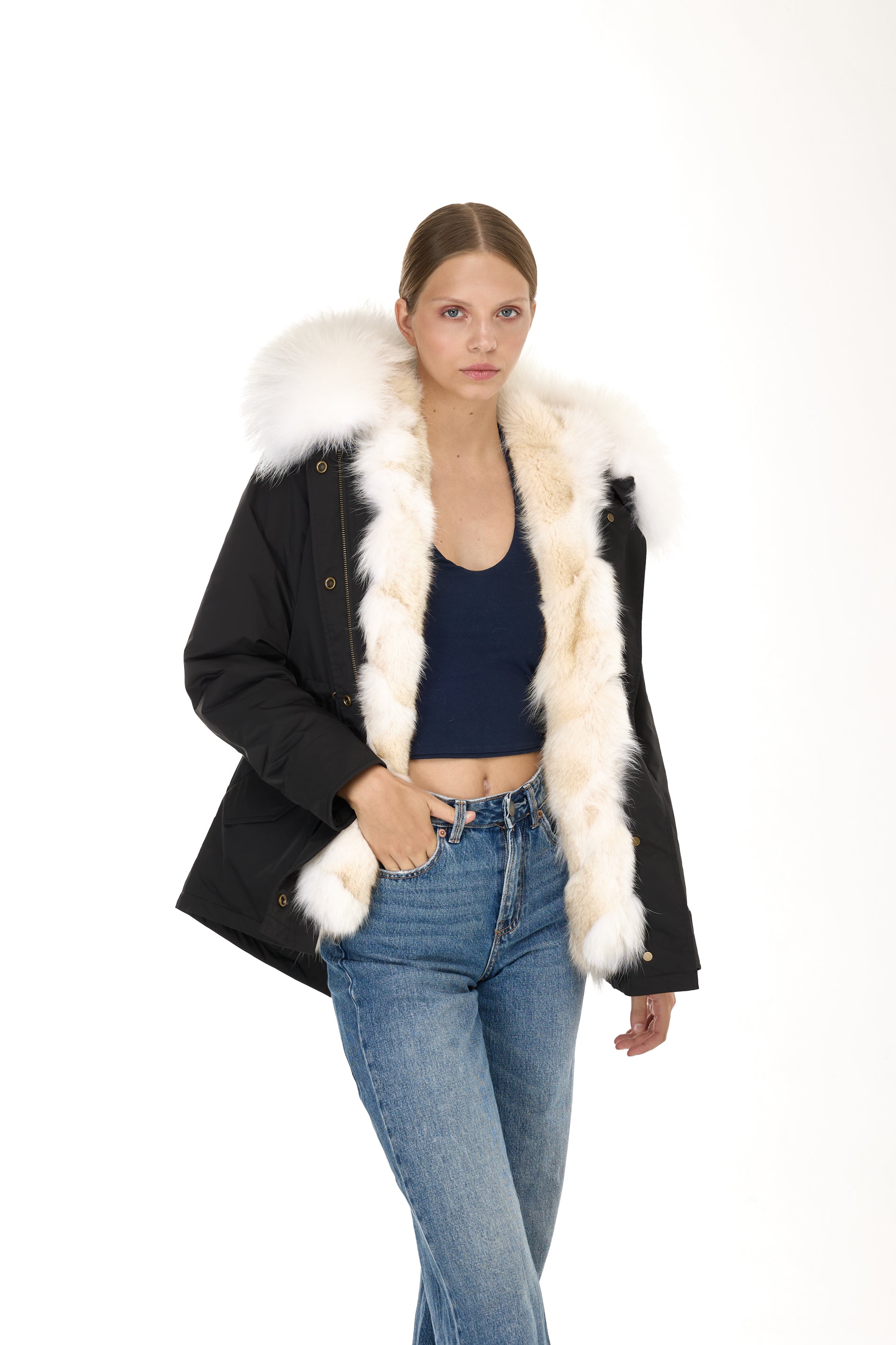 Park Short Urban White in waterproof cotton mixed with coyote vest