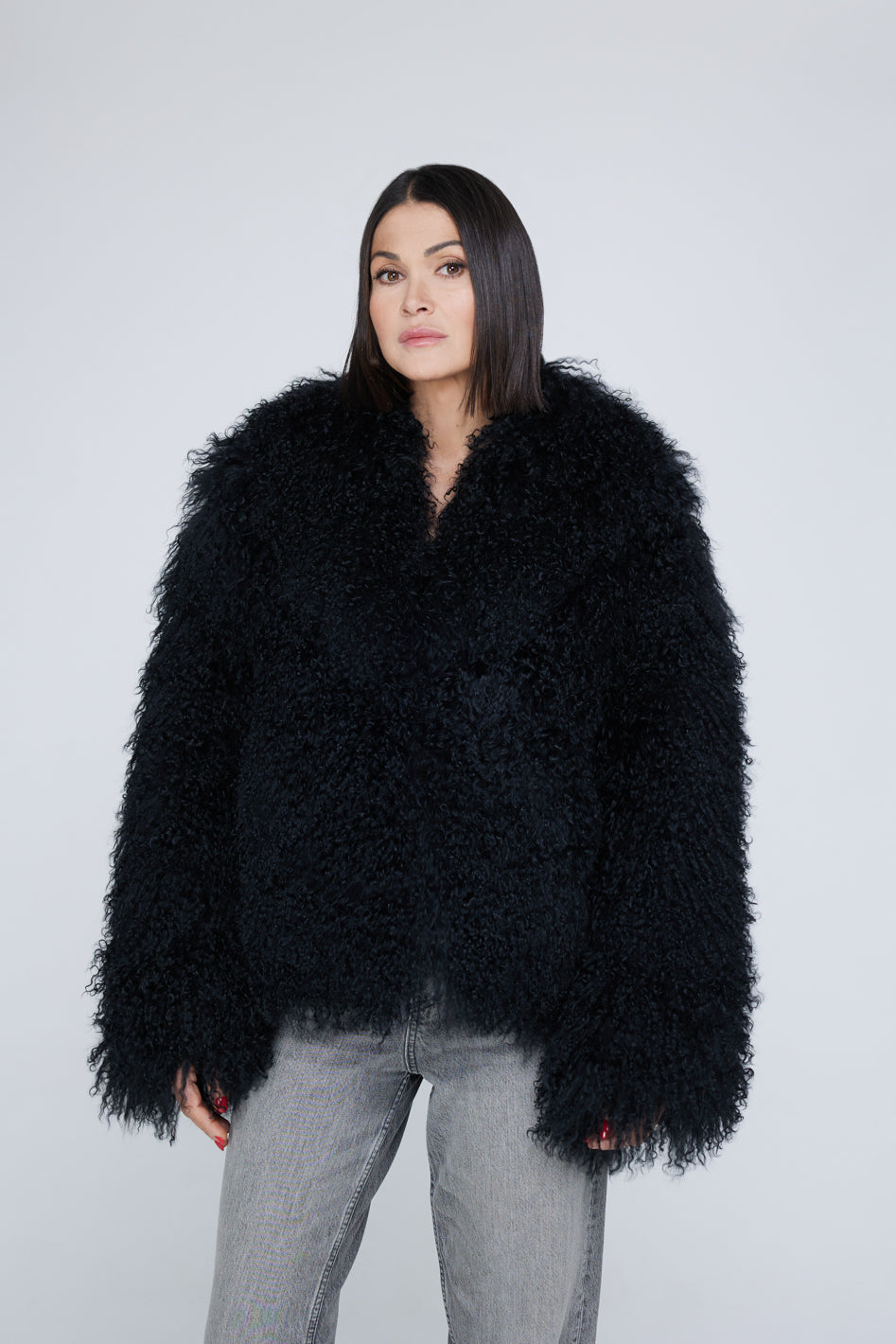Mongolia shearling Coat Black