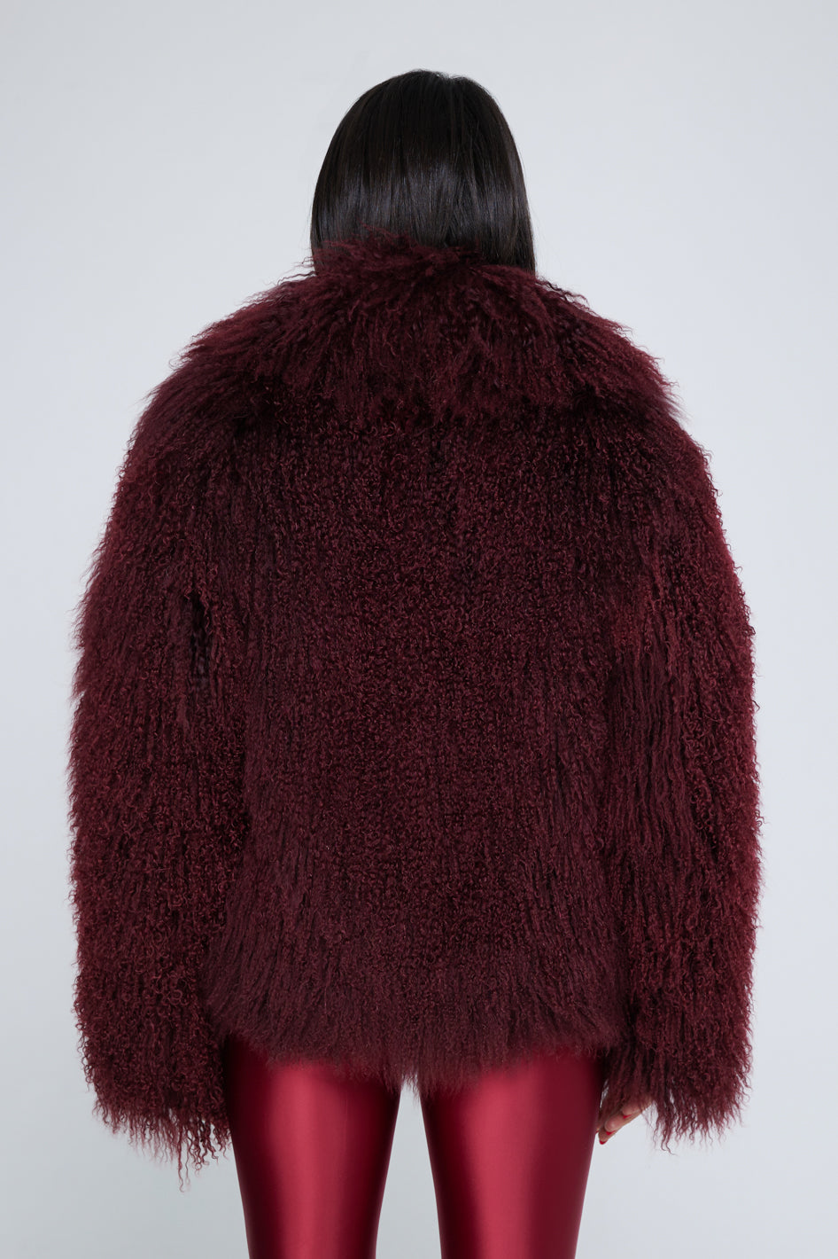 Mongolia shearling Coat burgundy