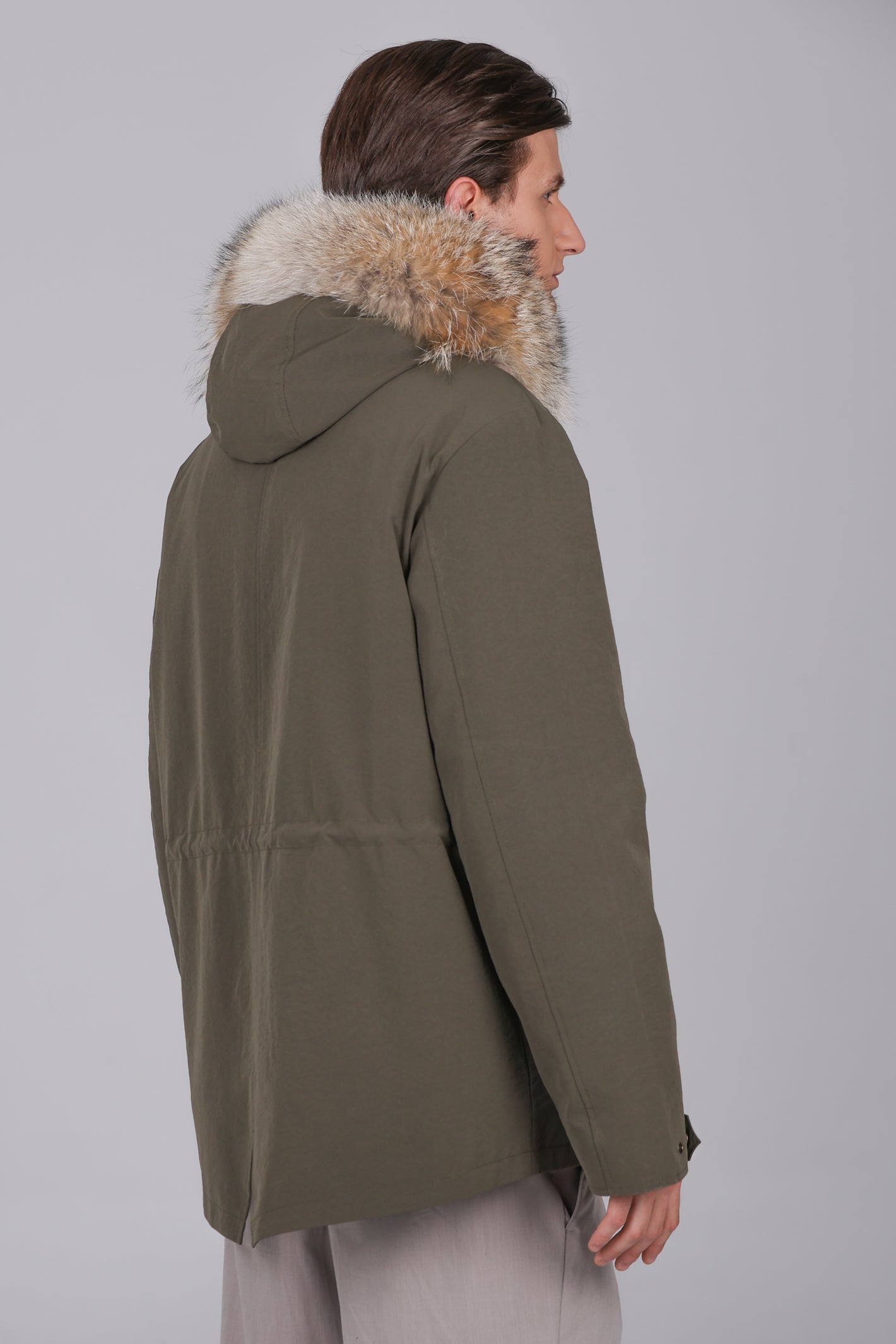 Parka courte imperméable en coton mélangé Coyote et Rex Rabbit
