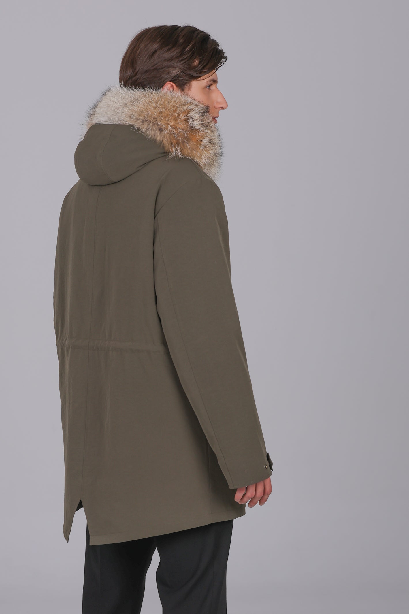 Parka longue Coyote et Rex Rabbit en coton mélangé imperméable