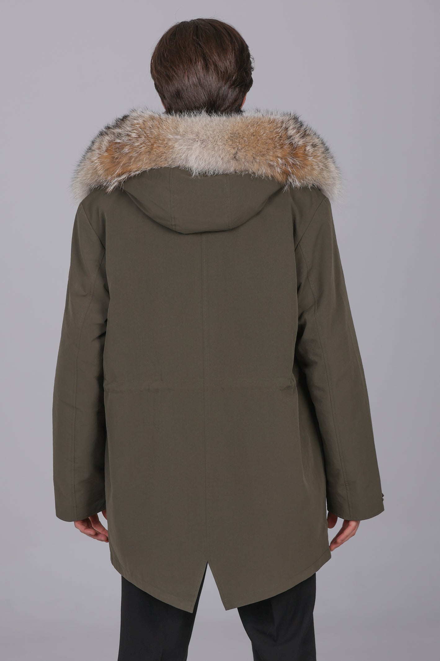 Parka longue Coyote et Rex Rabbit en coton mélangé imperméable