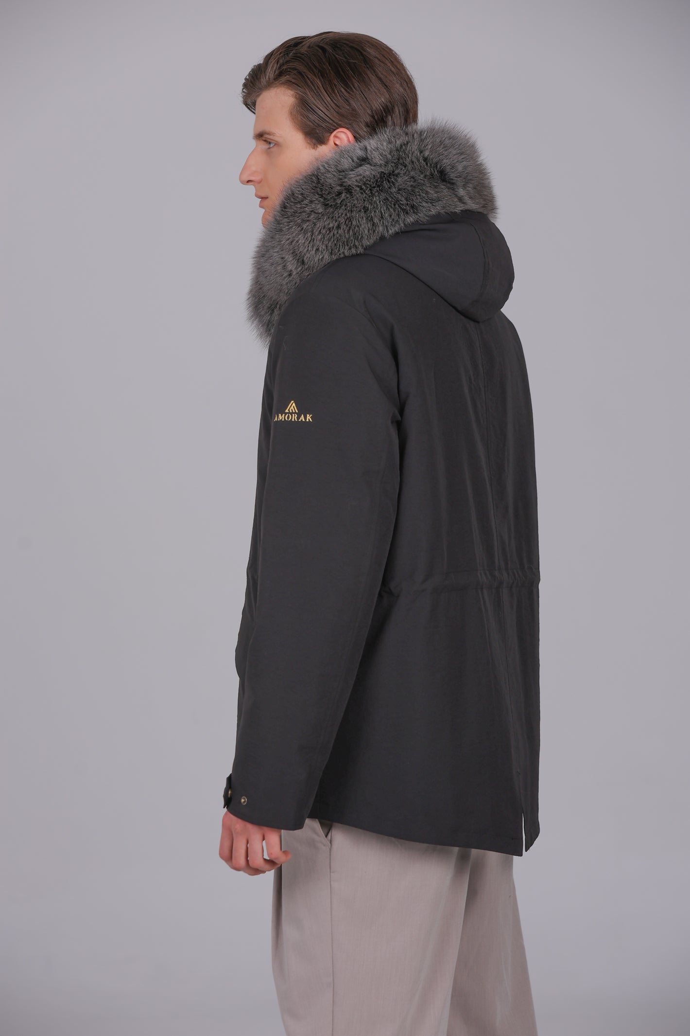 Parka courte imperméable en coton mélangé Fox Silver