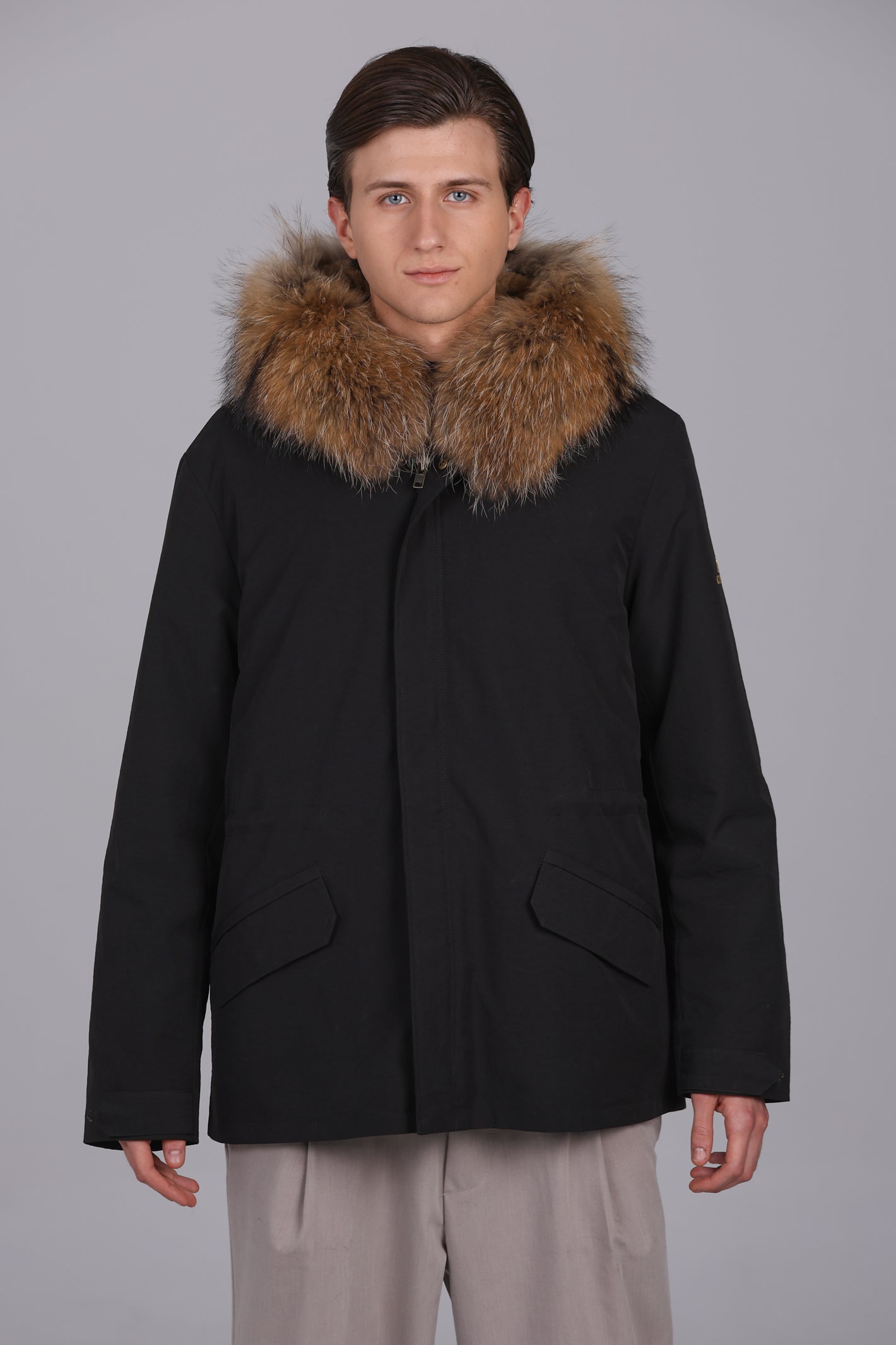 Parka corta impermeable de mezcla de algodón Raccon and Rex Rabbit