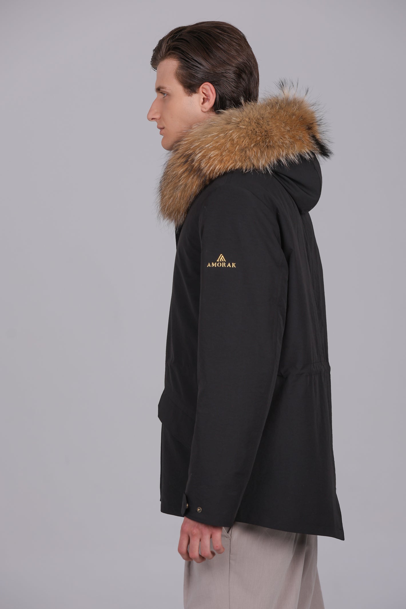 Parka corta impermeable de mezcla de algodón Raccon and Rex Rabbit