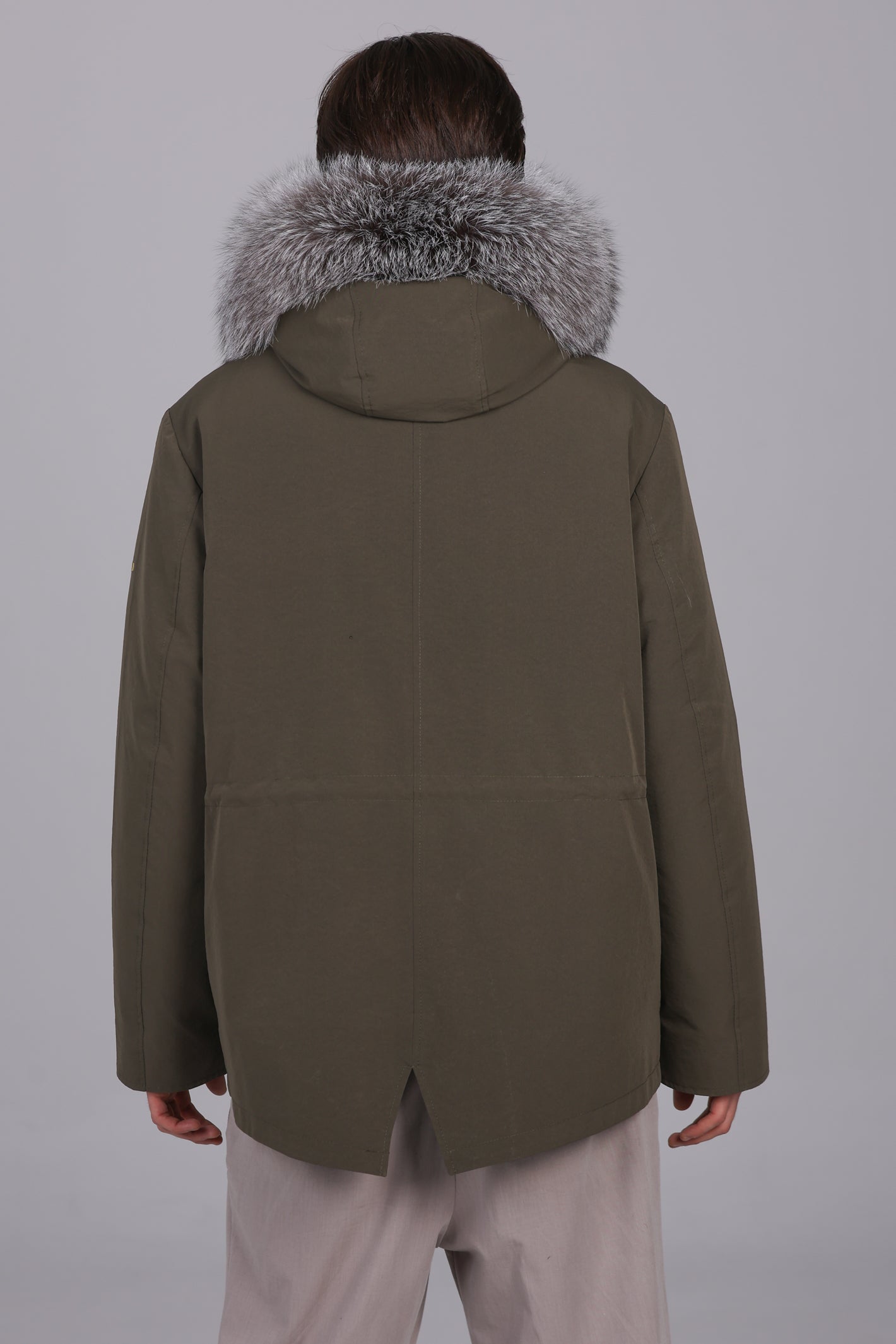 Parka courte en coton mélangé imperméable fox givre