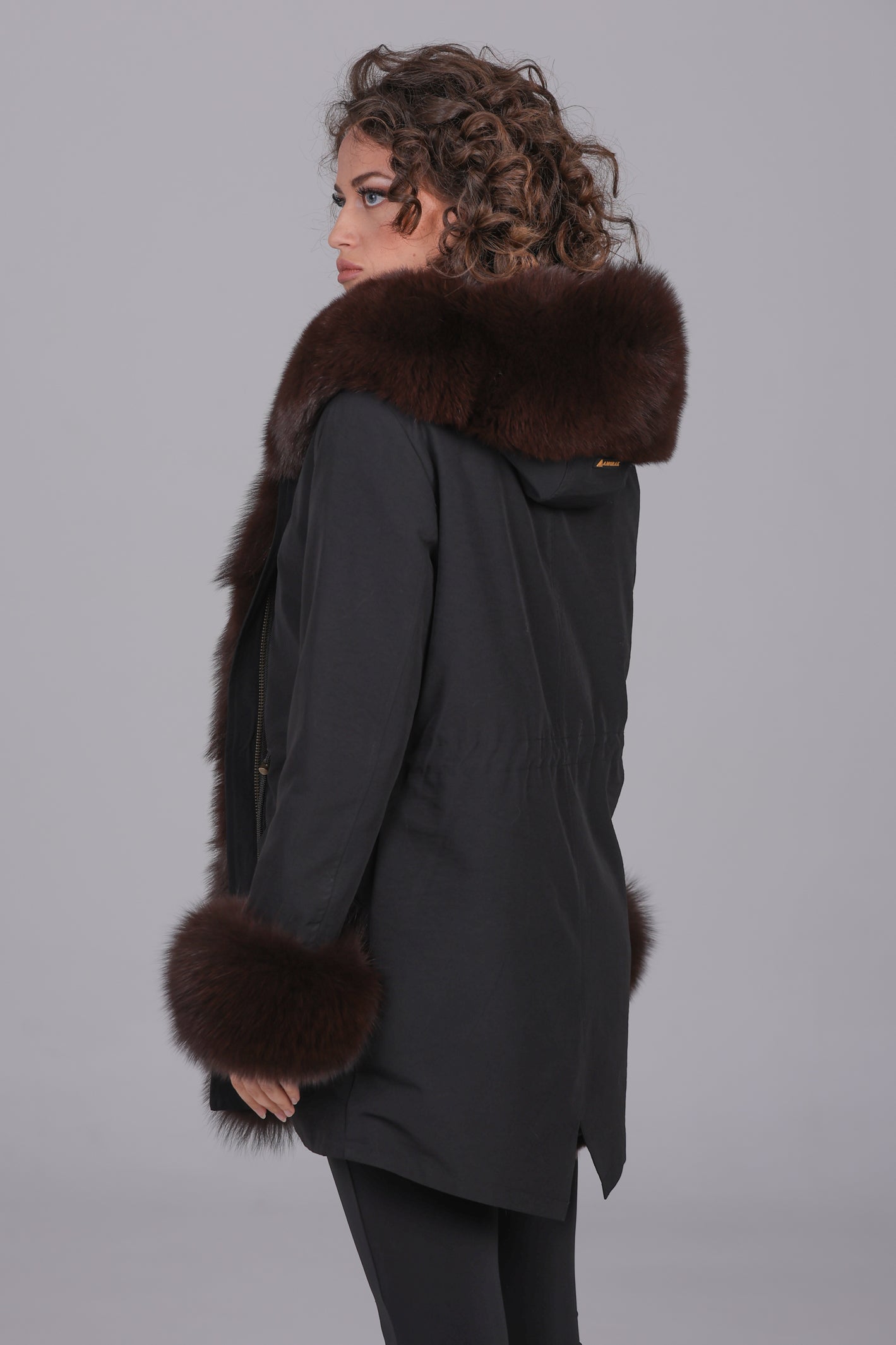 Fox Brown waterproof cotton blend long parka