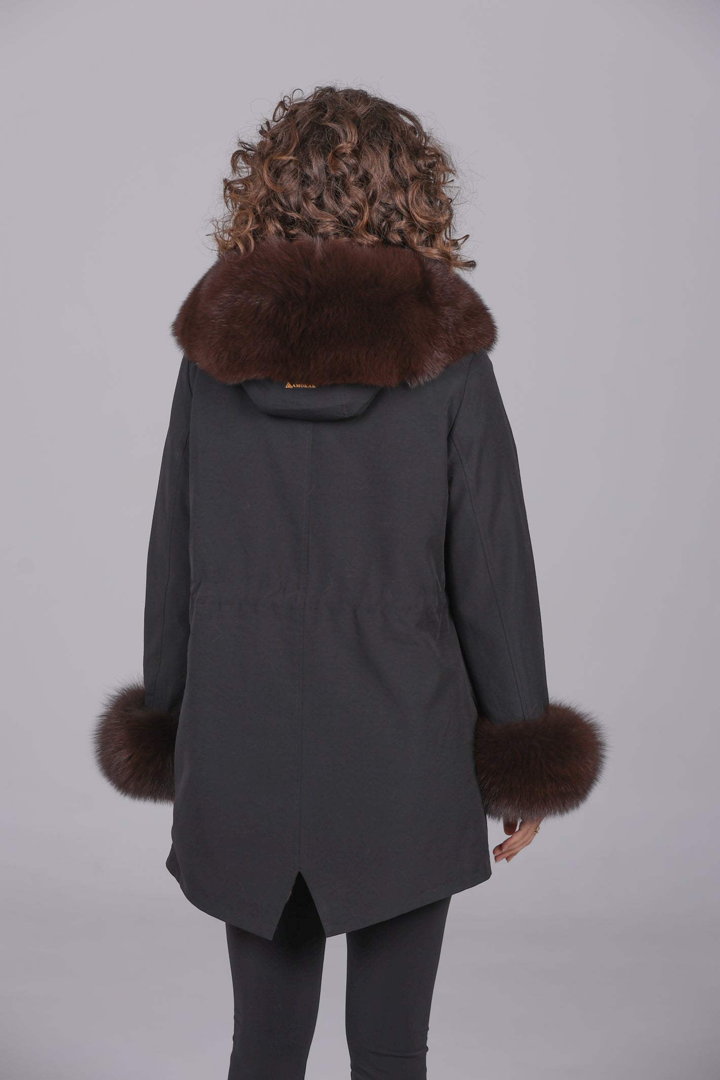 Fox Brown waterproof cotton blend long parka